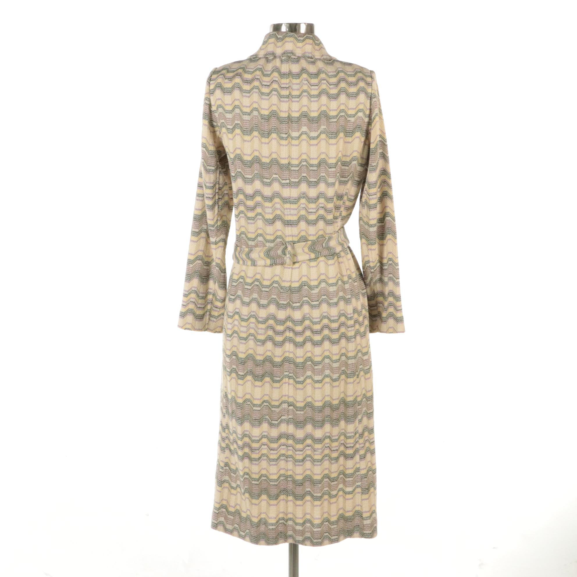 Missoni Wool/Linen Knit Blend Mid-Length Trench Coat