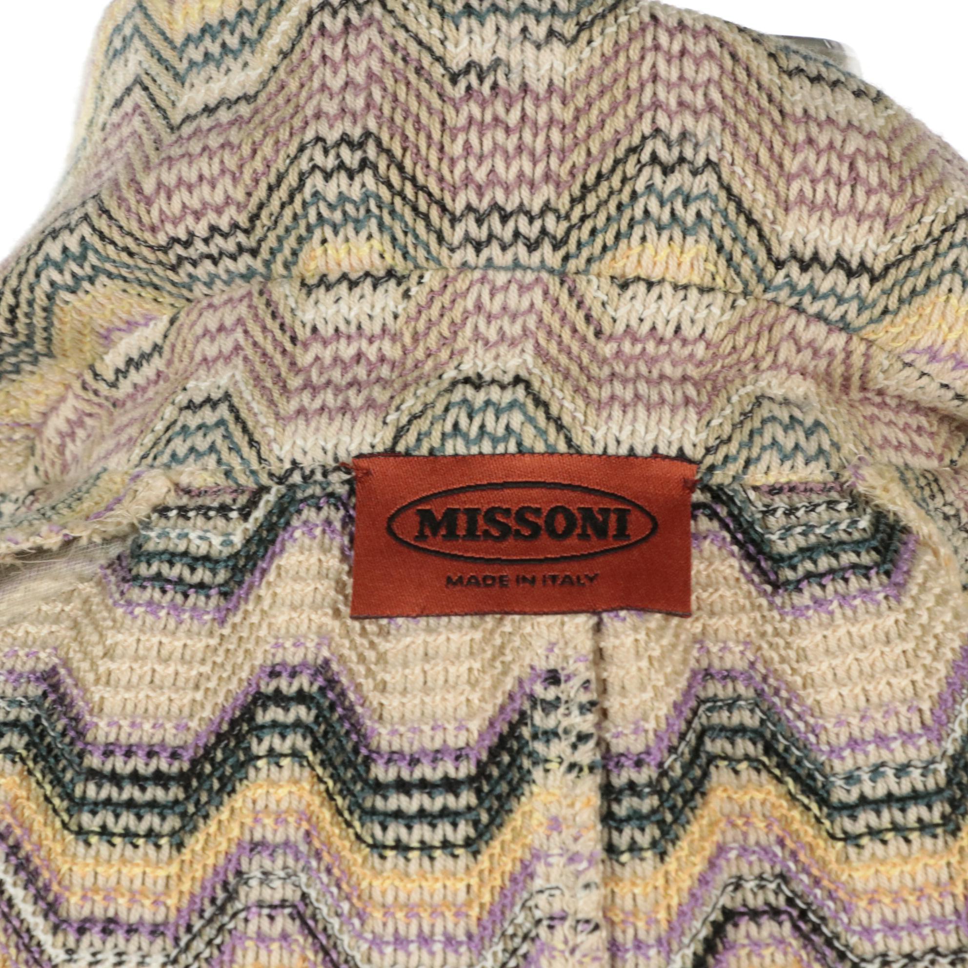 Missoni Wool/Linen Knit Blend Mid-Length Trench Coat