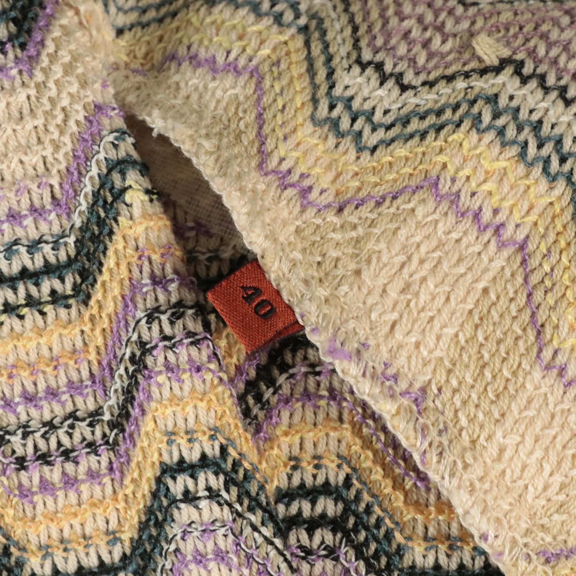 Missoni Wool/Linen Knit Blend Mid-Length Trench Coat