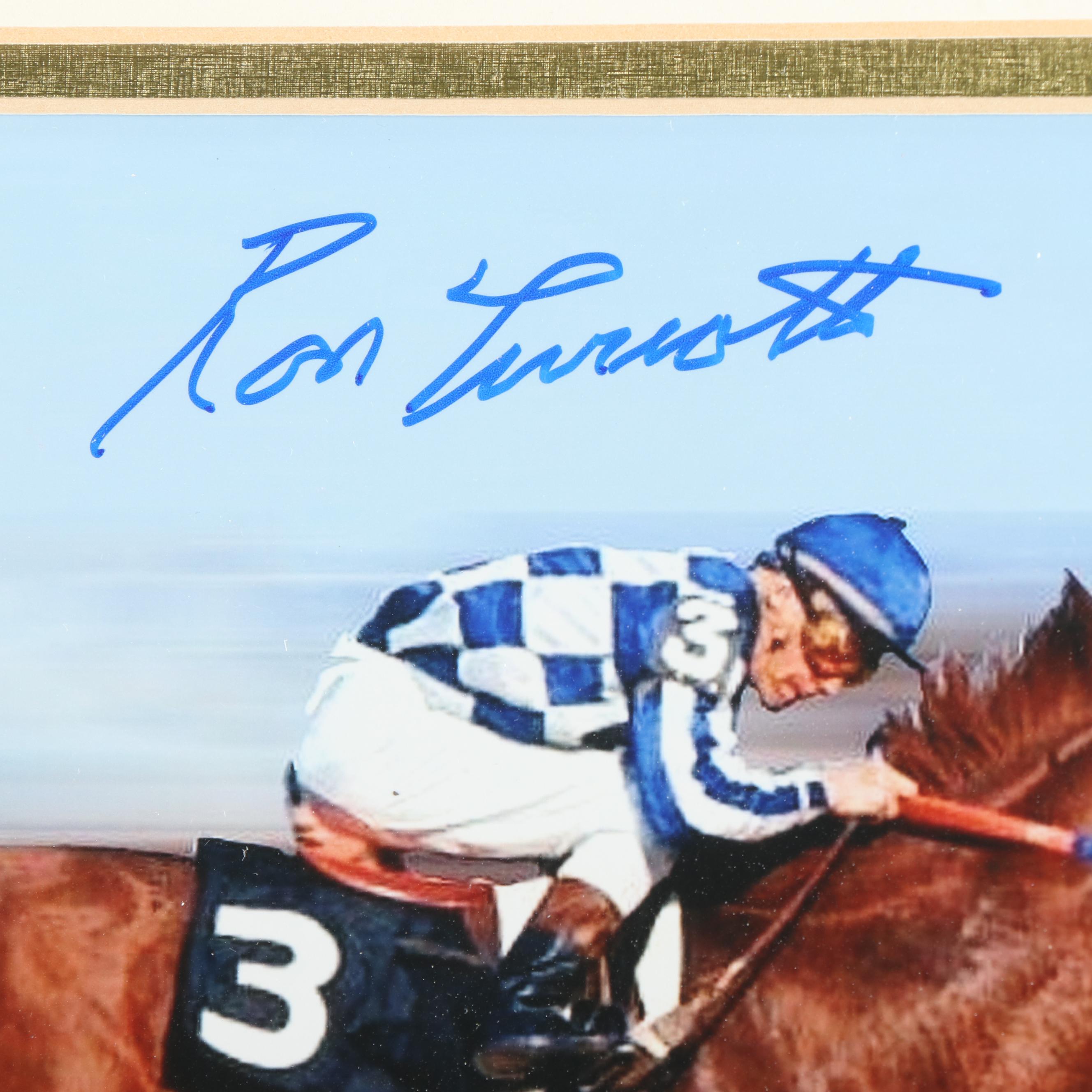 Framed Signed Photo of Ron Turcotte on Secretariat Beckett