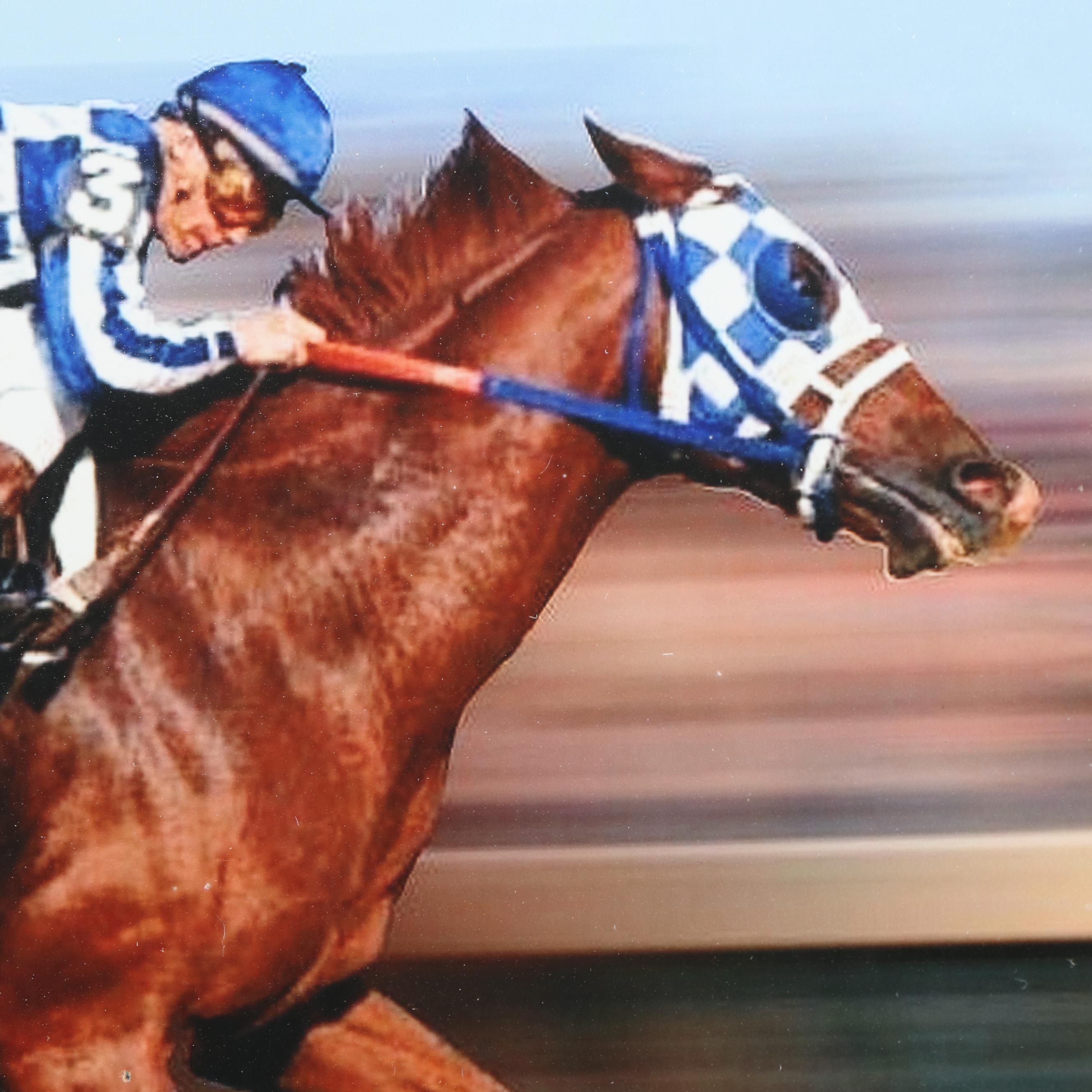 Framed Signed Photo of Ron Turcotte on Secretariat Beckett