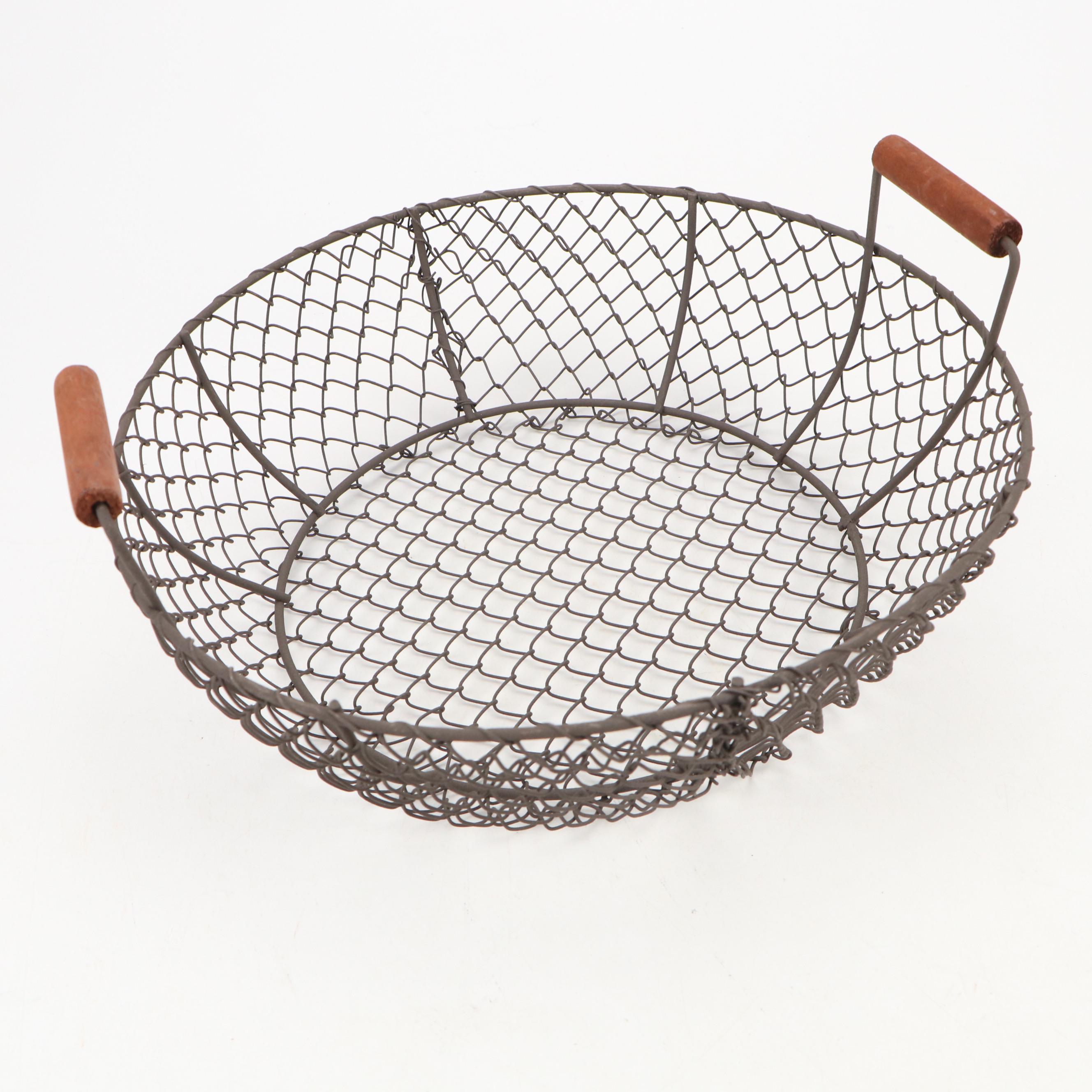 Ceramic Pumpkin Tureen with Wire Baskets and Other Décor