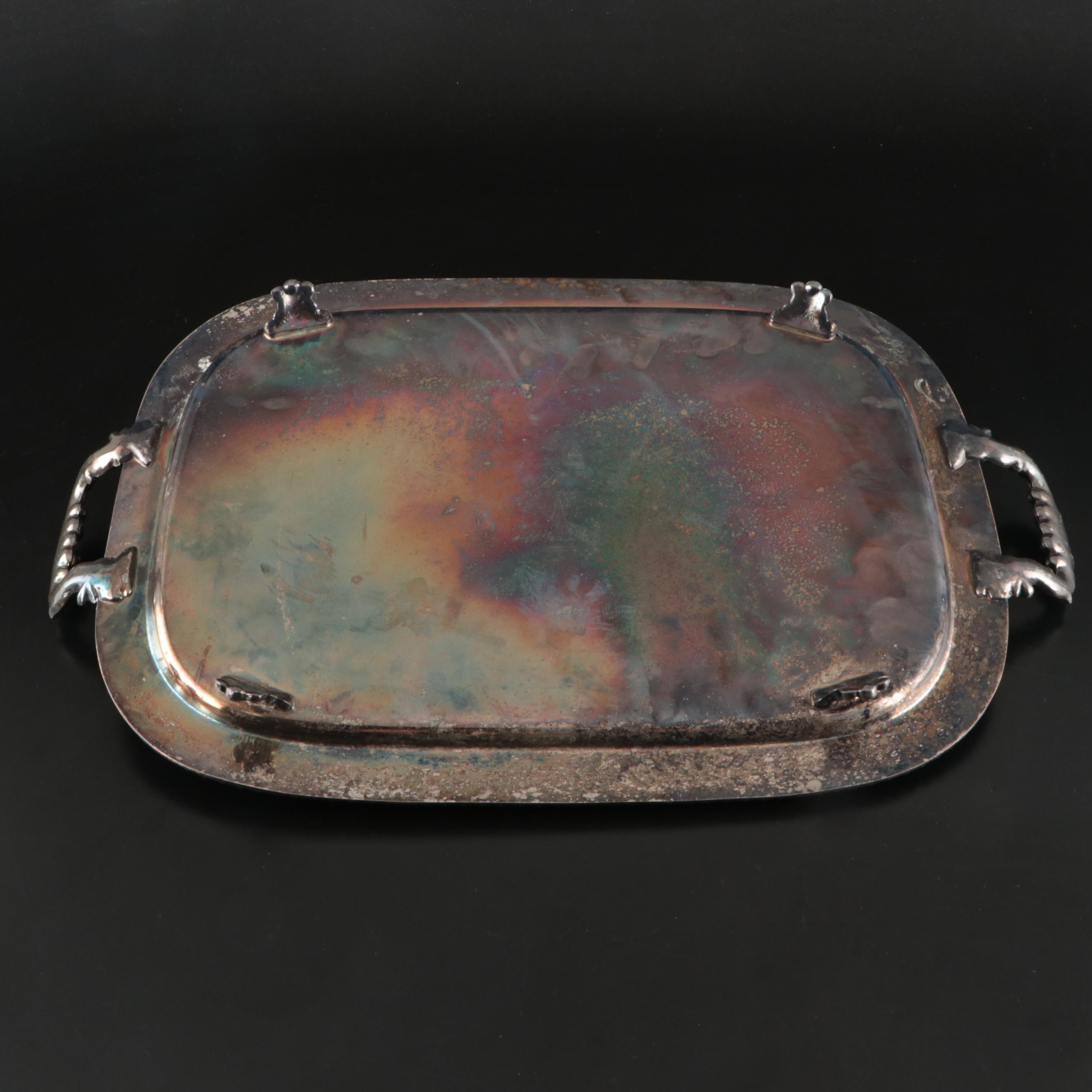 Silver Plate Tea and Coffee Service with Serving Tray