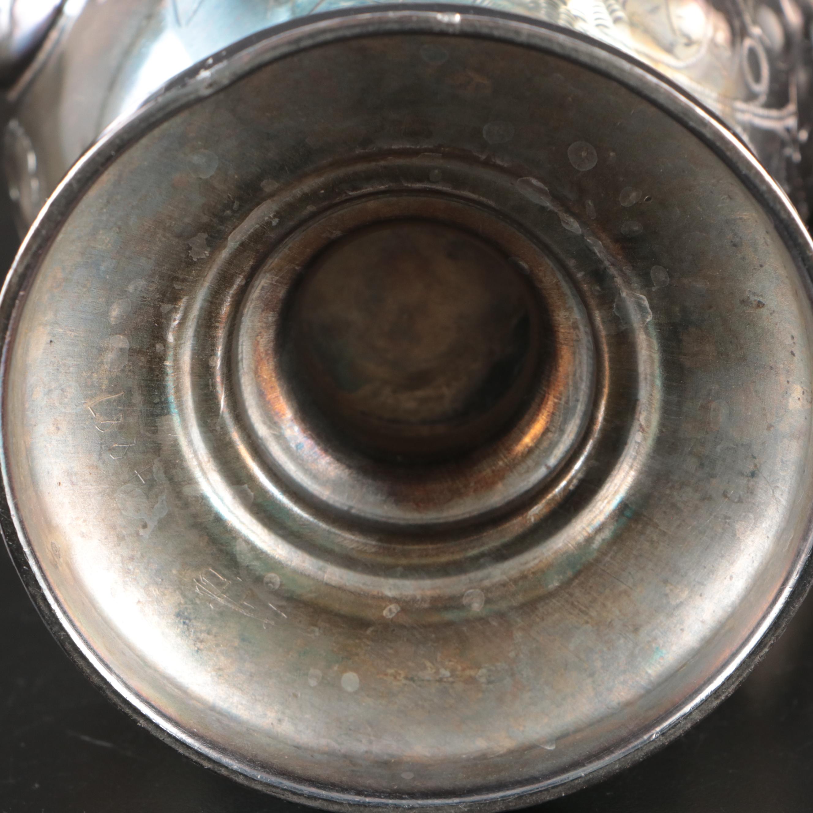 Silver Plate Tea and Coffee Service with Serving Tray