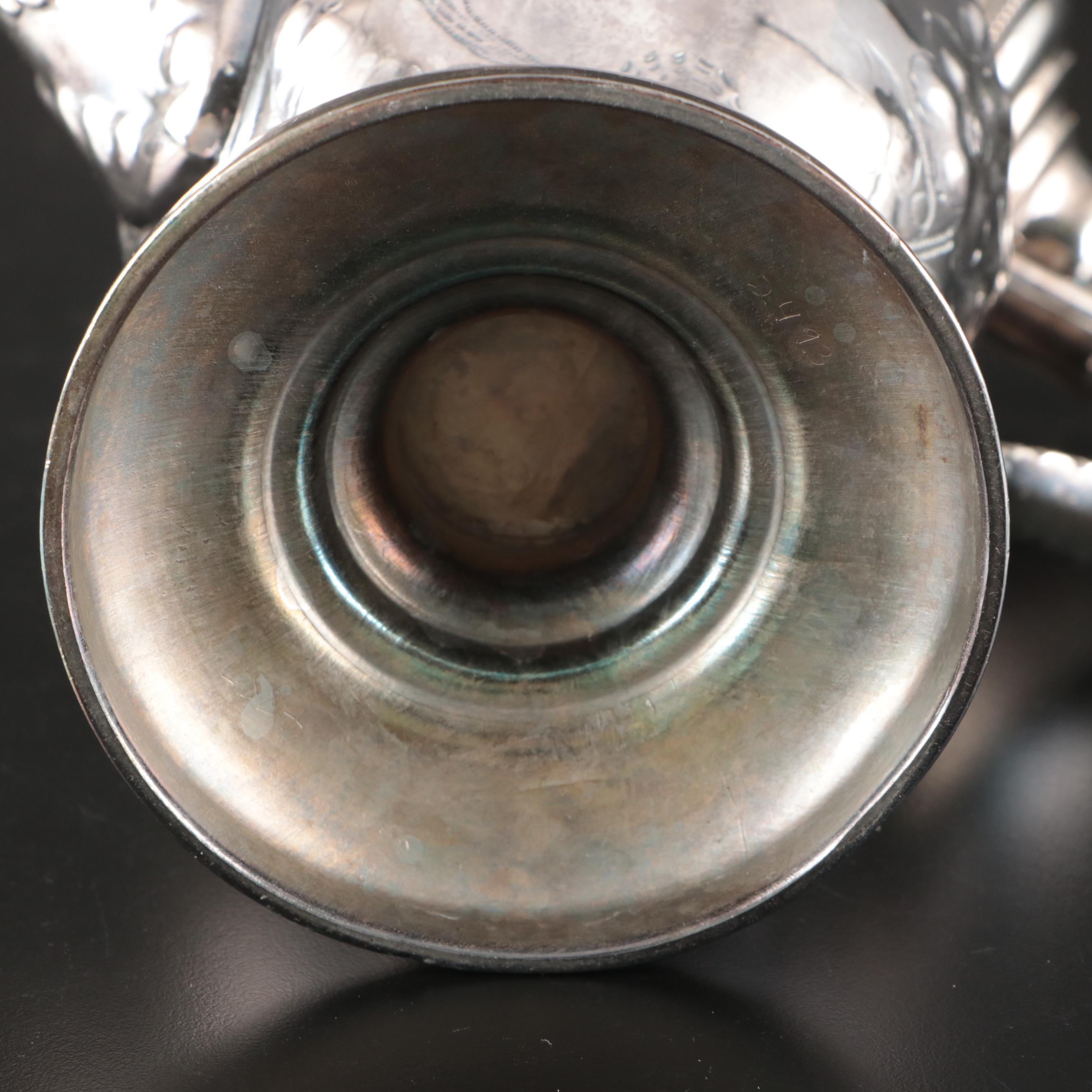 Silver Plate Tea and Coffee Service with Serving Tray