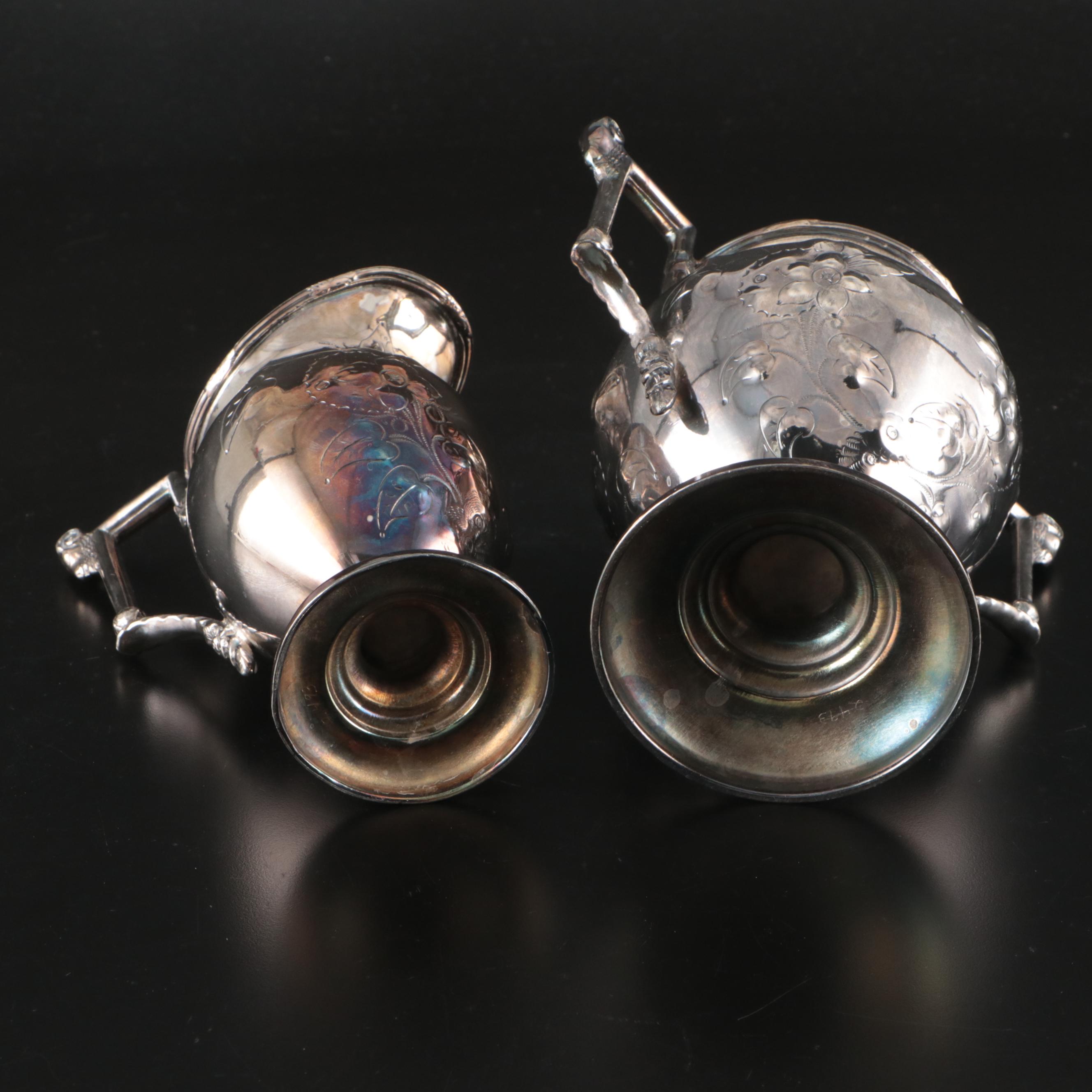 Silver Plate Tea and Coffee Service with Serving Tray