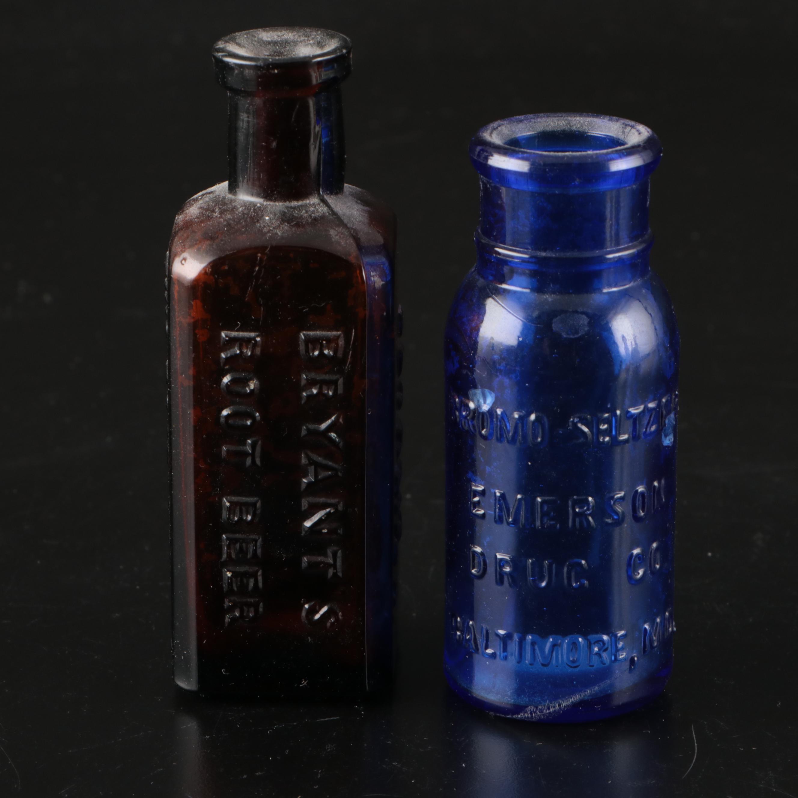 Lincoln Bank Bottle, Beaker Style Pitcher, and Other Glass Bottles and Jars