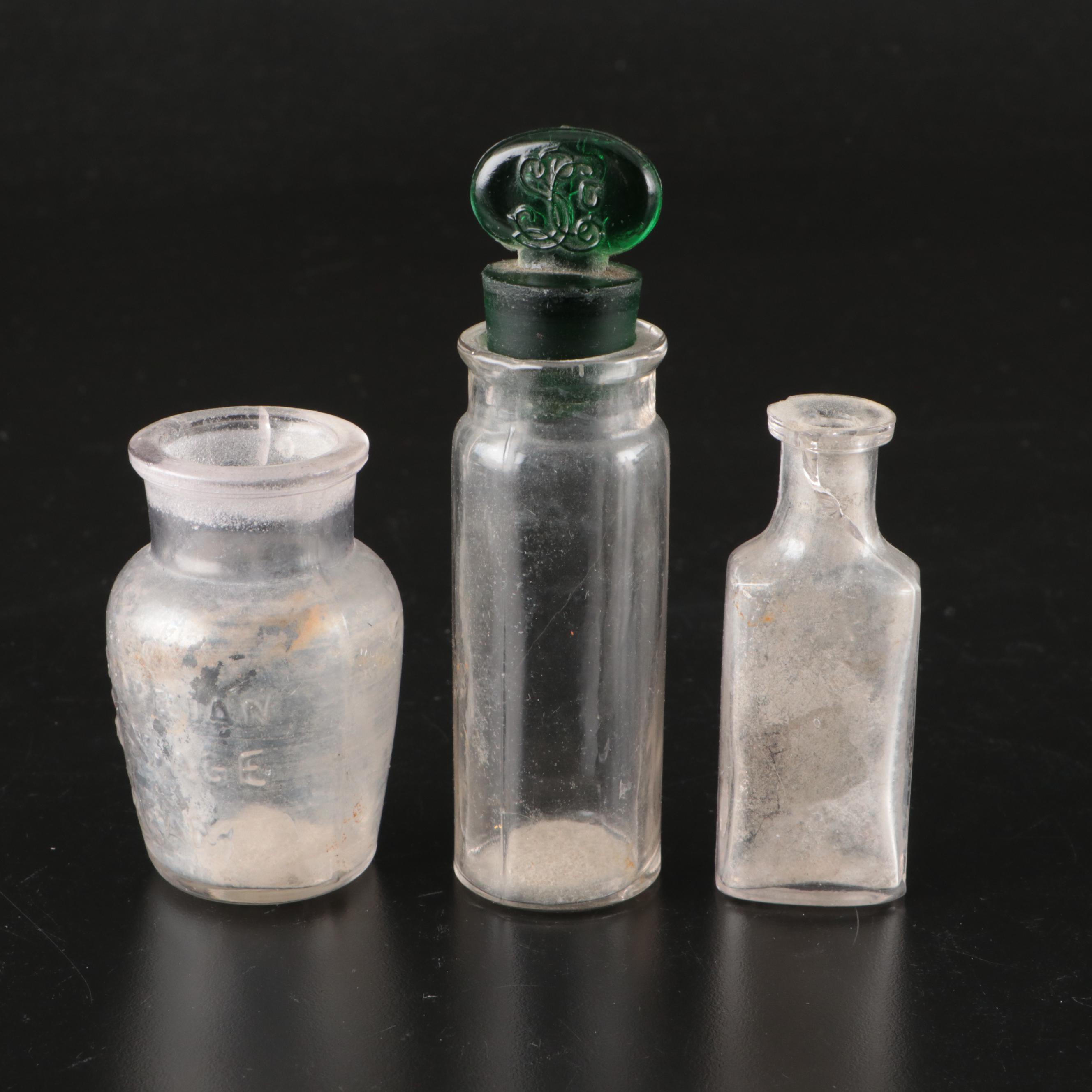 Lincoln Bank Bottle, Beaker Style Pitcher, and Other Glass Bottles and Jars
