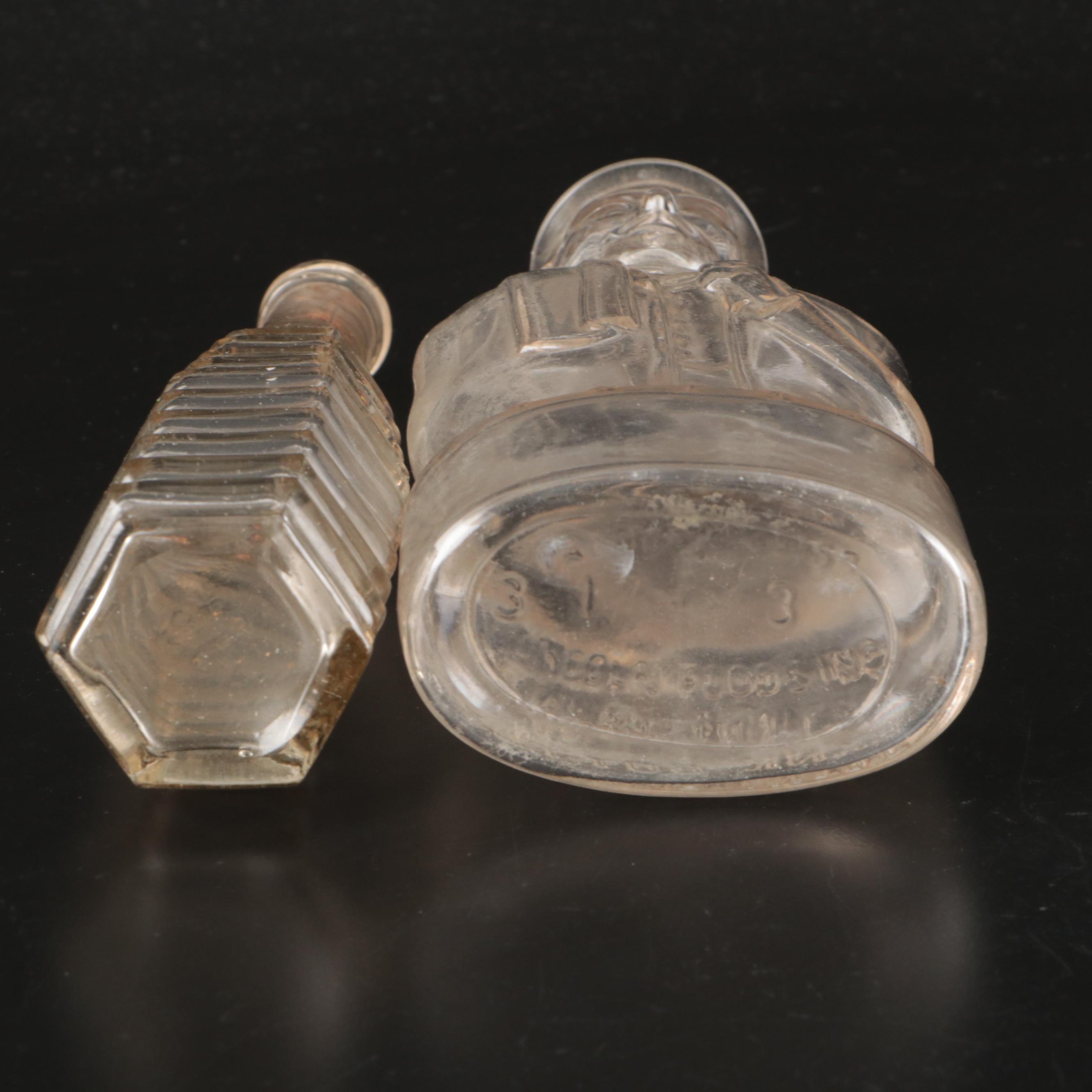 Lincoln Bank Bottle, Beaker Style Pitcher, and Other Glass Bottles and Jars