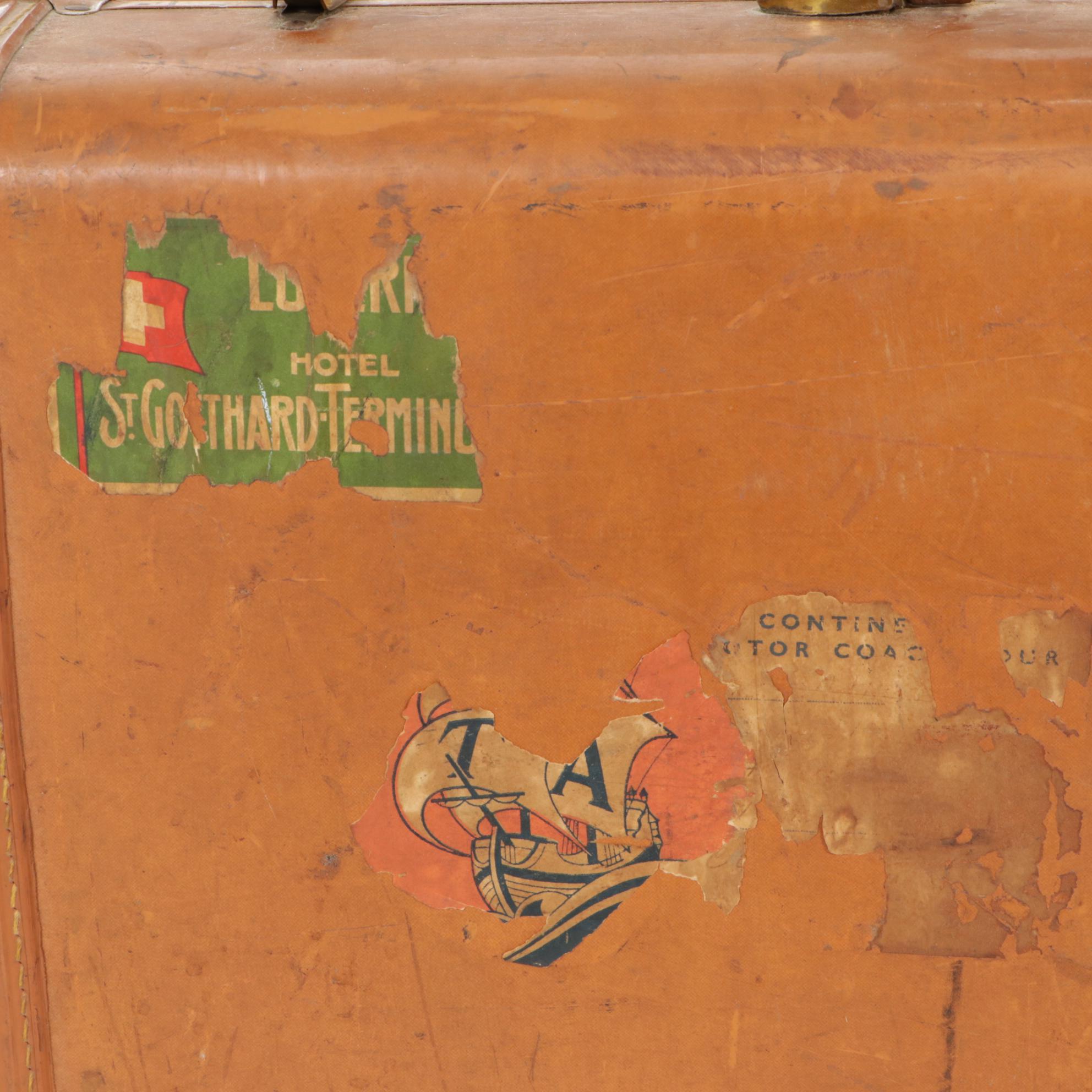 Samsonite Hard Shell Suitcase with Hotel Memorabilia and Cruise Map