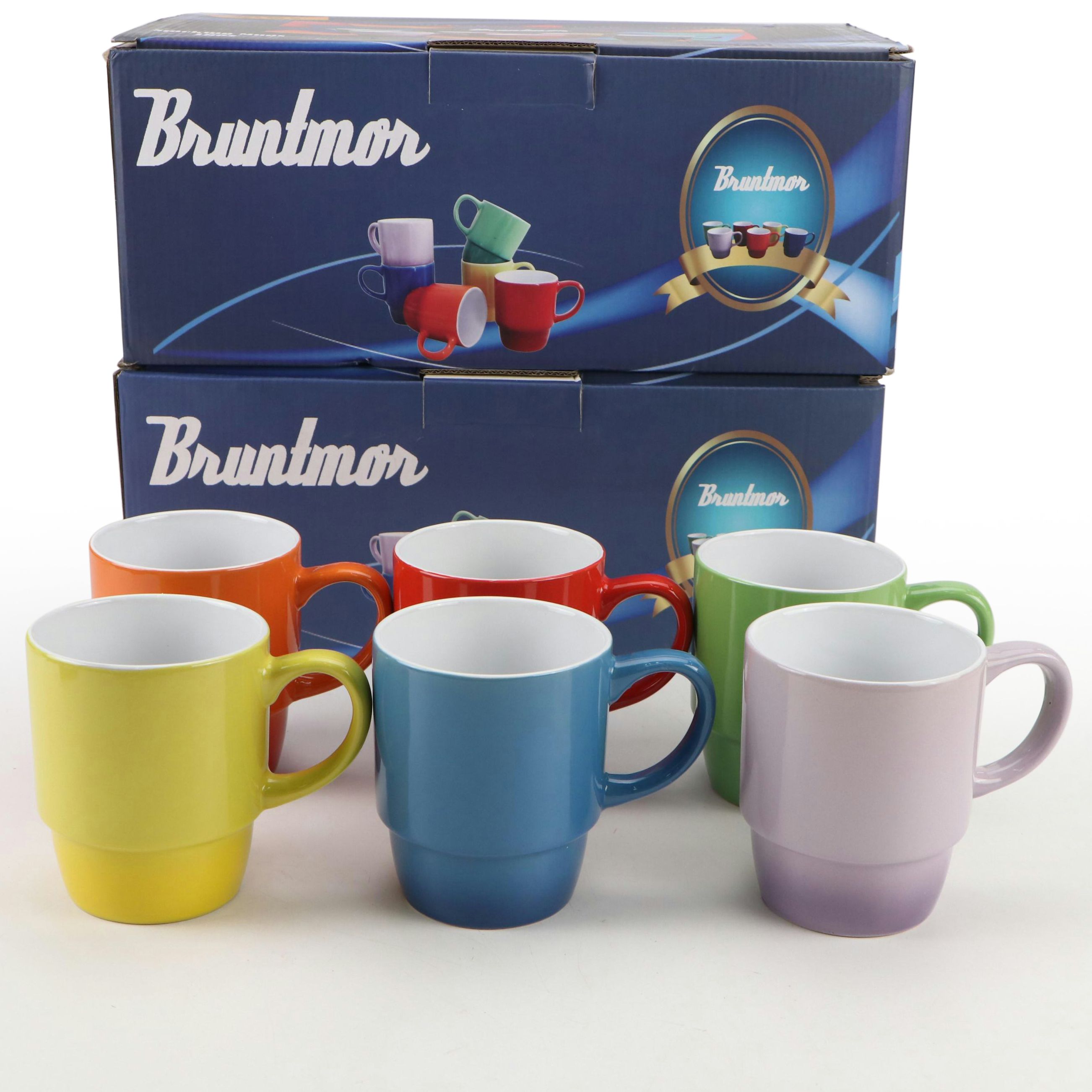 Bruntmor Stoneware Stacking Mugs