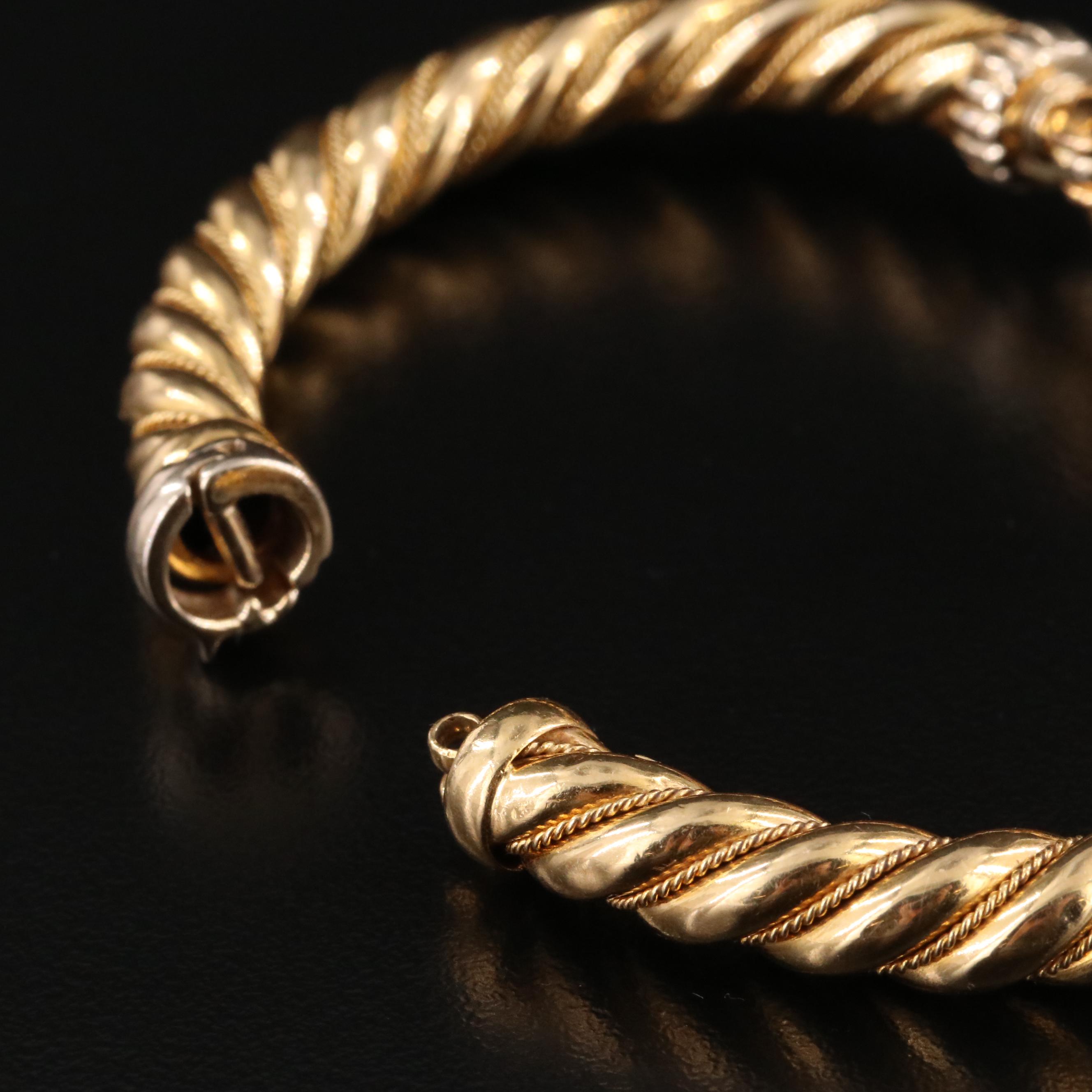 18K Ruby and Tourmaline Feline Hinged Bracelet