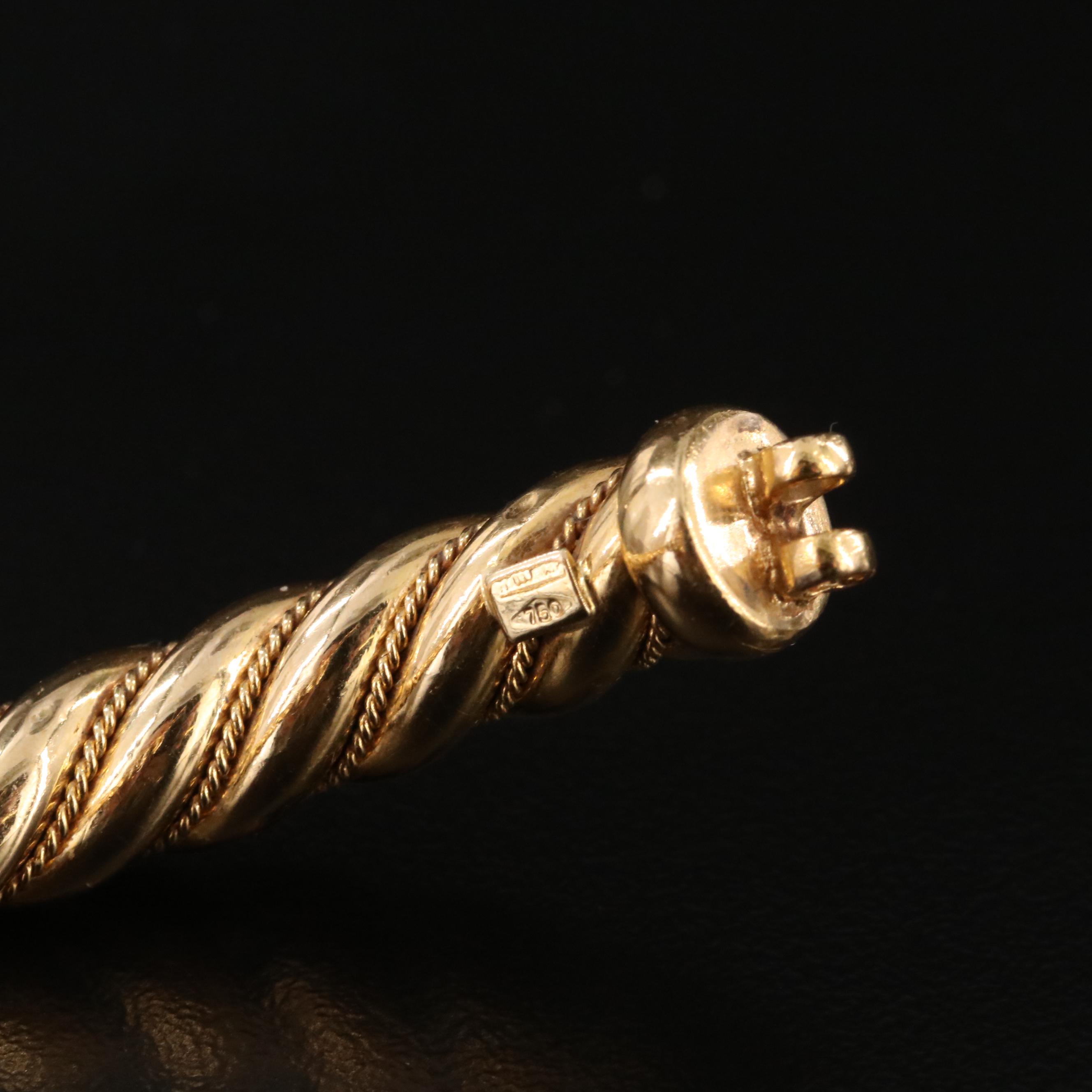 18K Ruby and Tourmaline Feline Hinged Bracelet