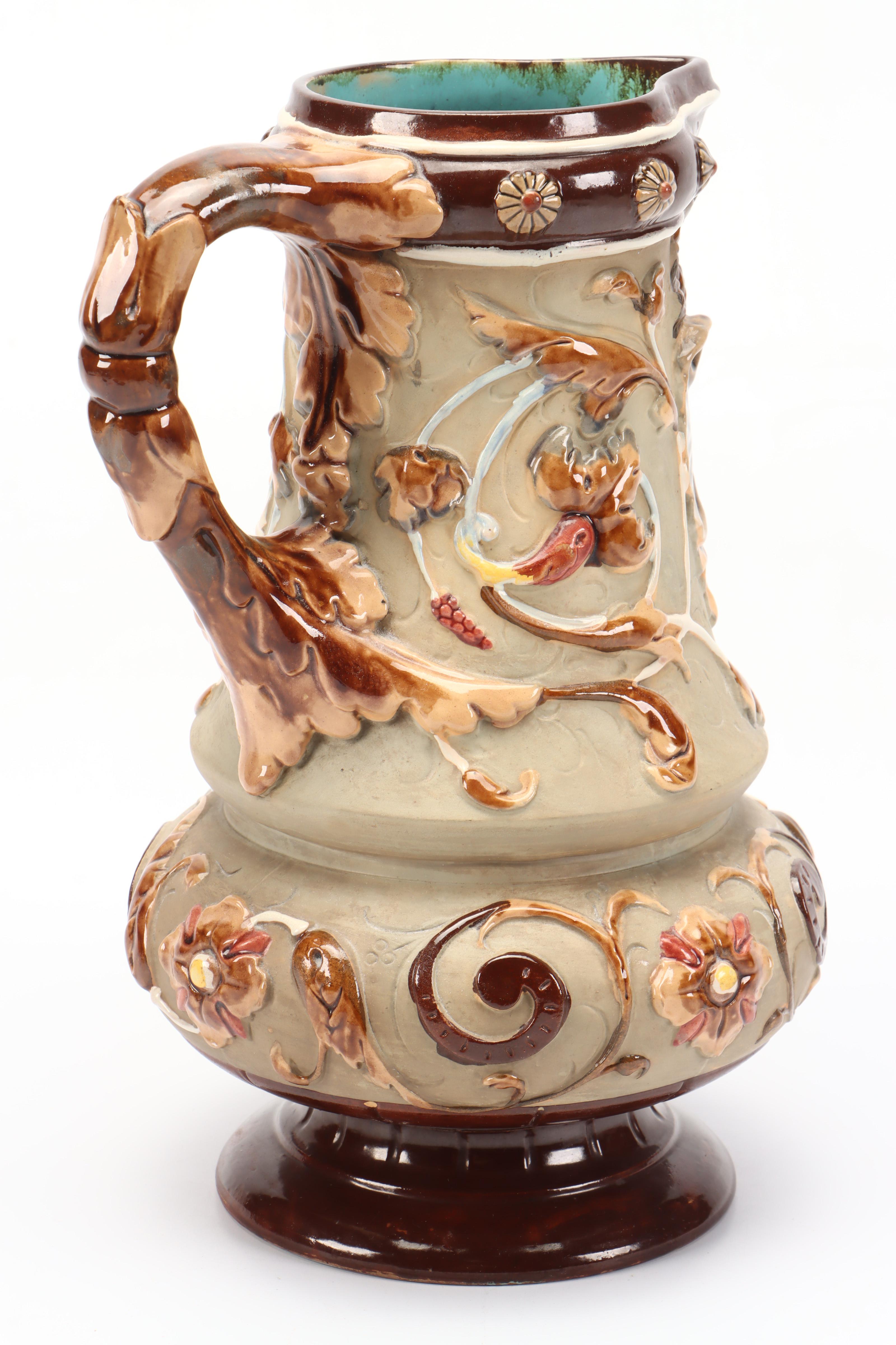 Wilhelm Schiller & Son Gothic Majolica Vase, Late 19th/Early 20th Century
