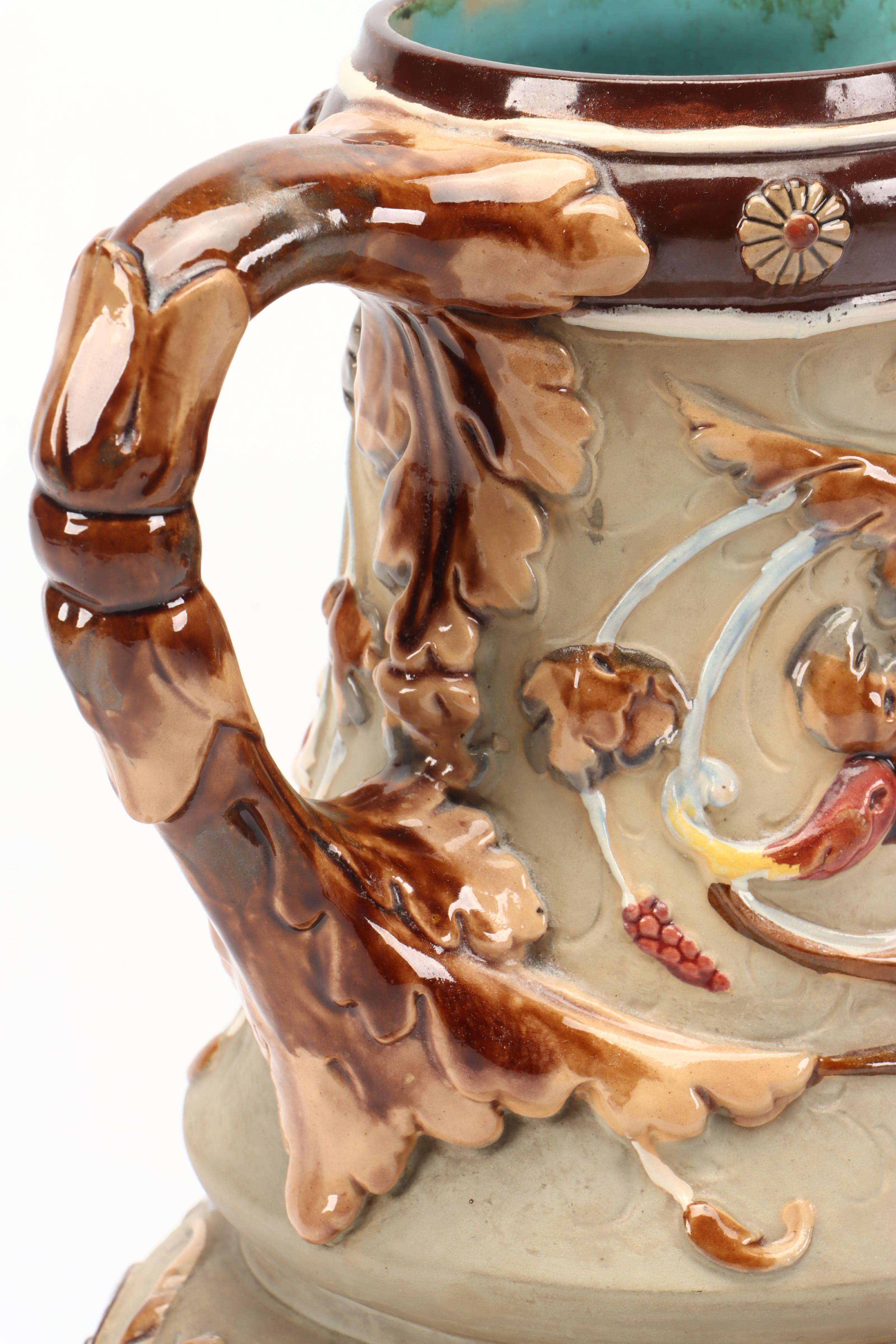 Wilhelm Schiller & Son Gothic Majolica Vase, Late 19th/Early 20th Century