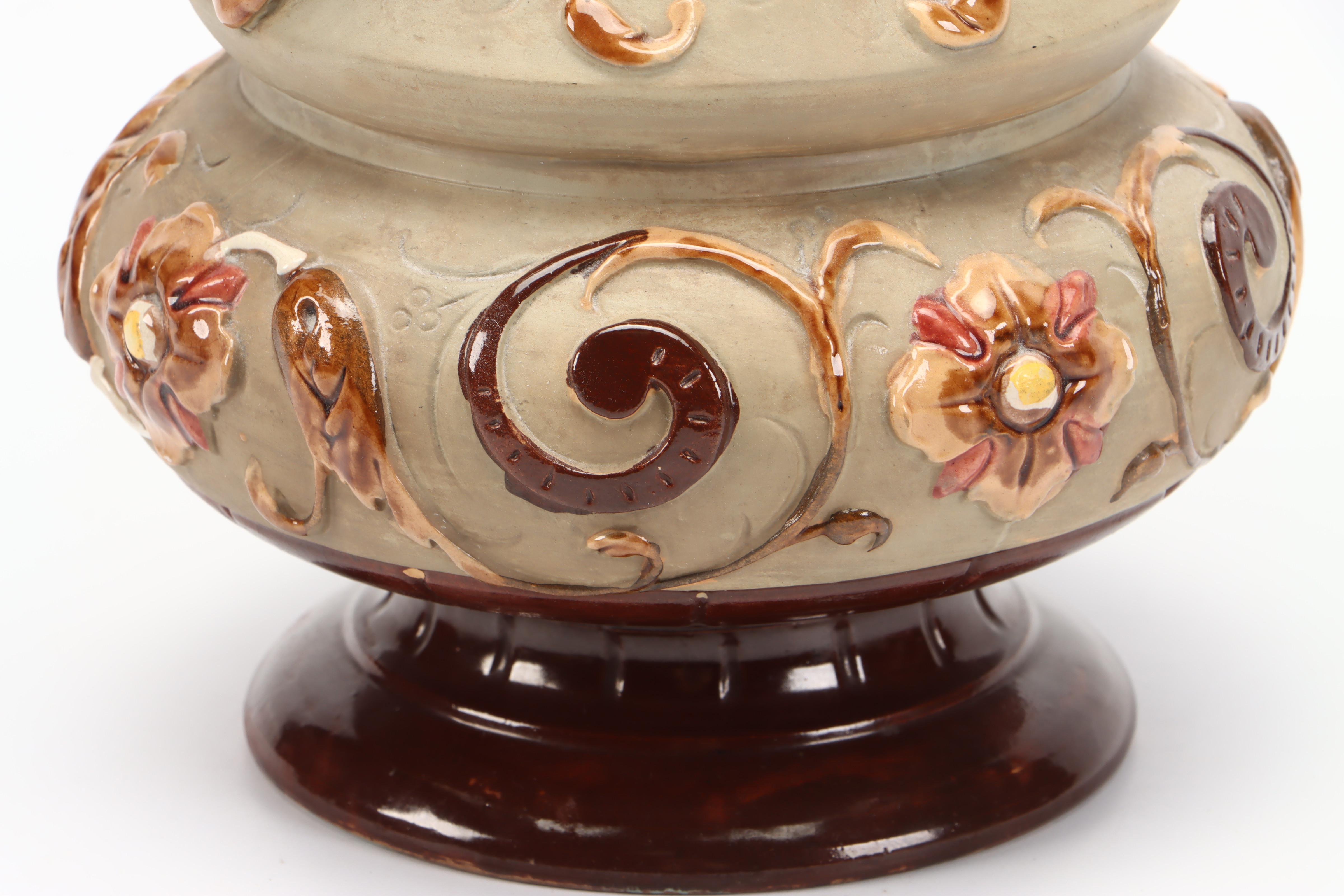 Wilhelm Schiller & Son Gothic Majolica Vase, Late 19th/Early 20th Century