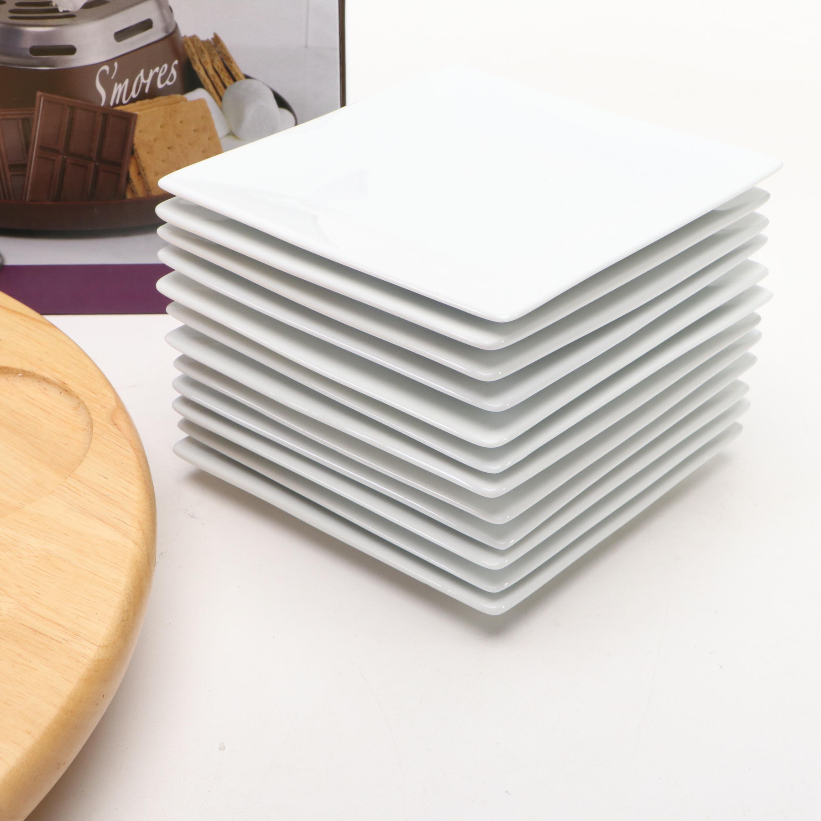 Shafford and Other Ceramic Plates with Lazy Susan, Smores Kit and More