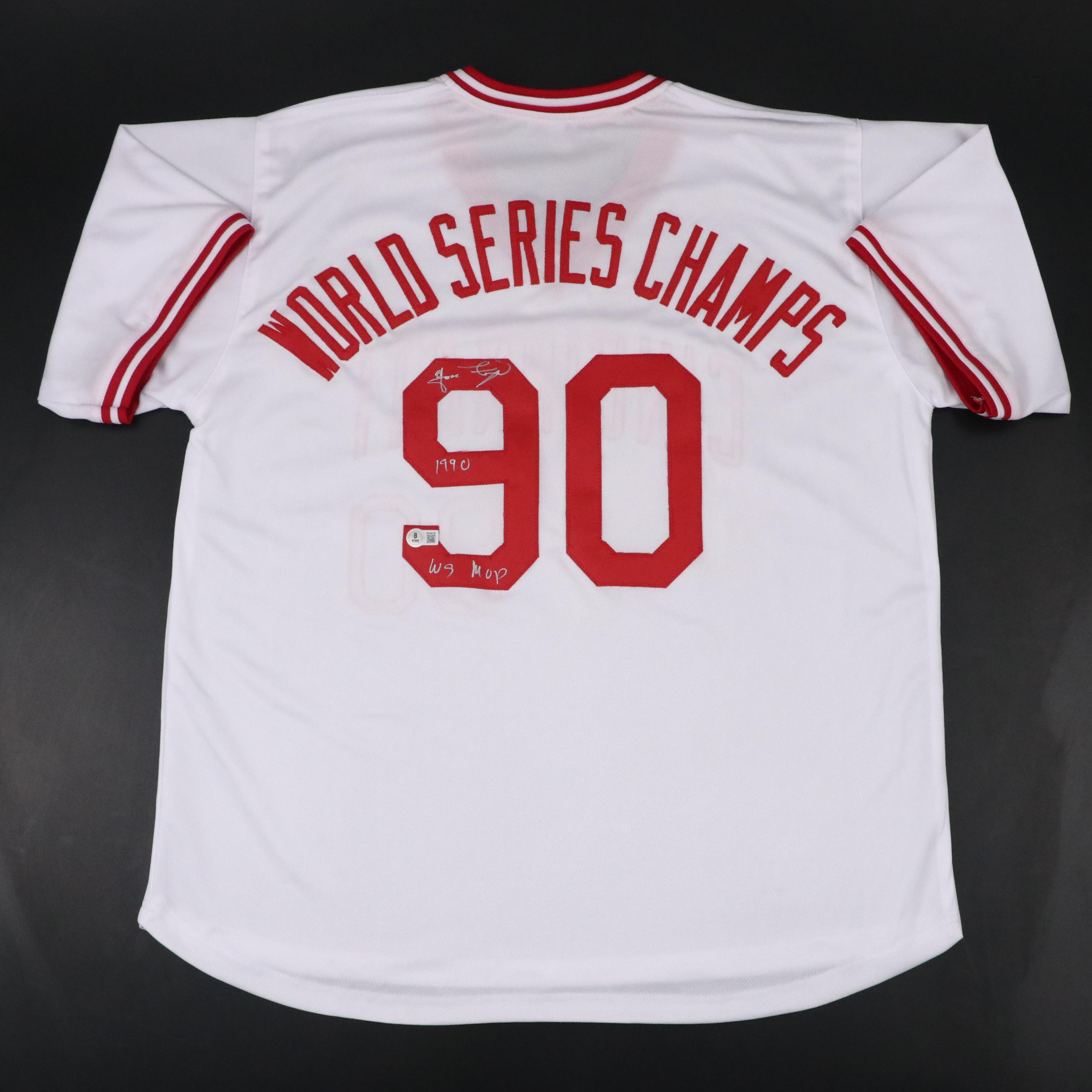 Jose Rijo Signed Cincinnati Reds World Series Baseball Jersey, Beckett