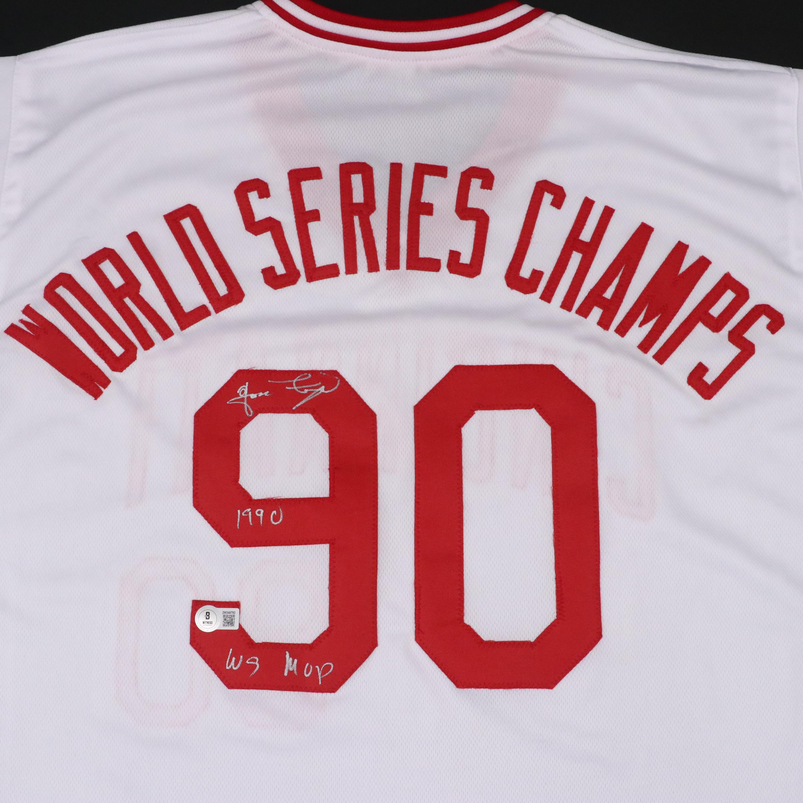 Jose Rijo Signed Cincinnati Reds World Series Baseball Jersey, Beckett