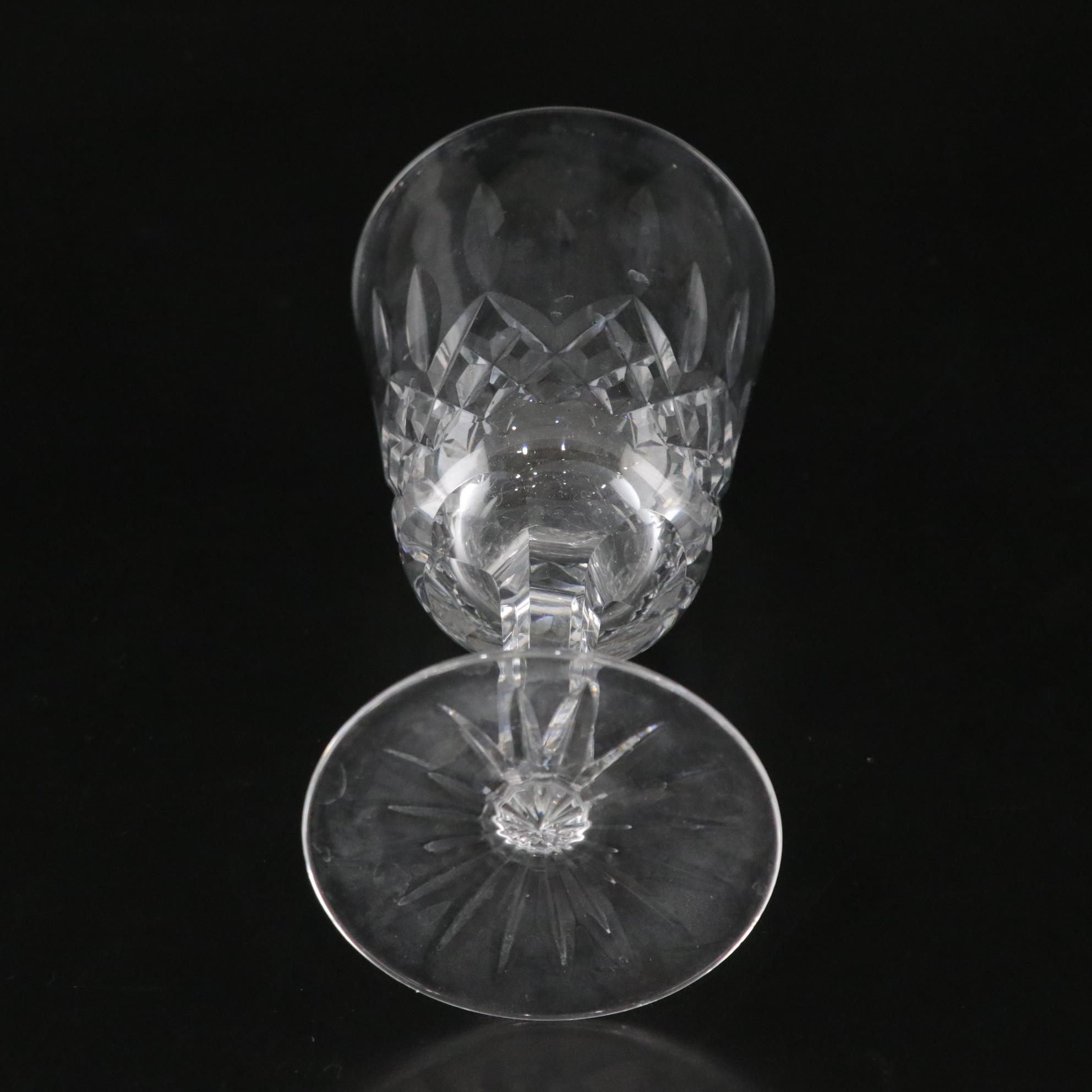 Waterford "Lismore" Crystal Water Goblets, Mid to Late 20th C.