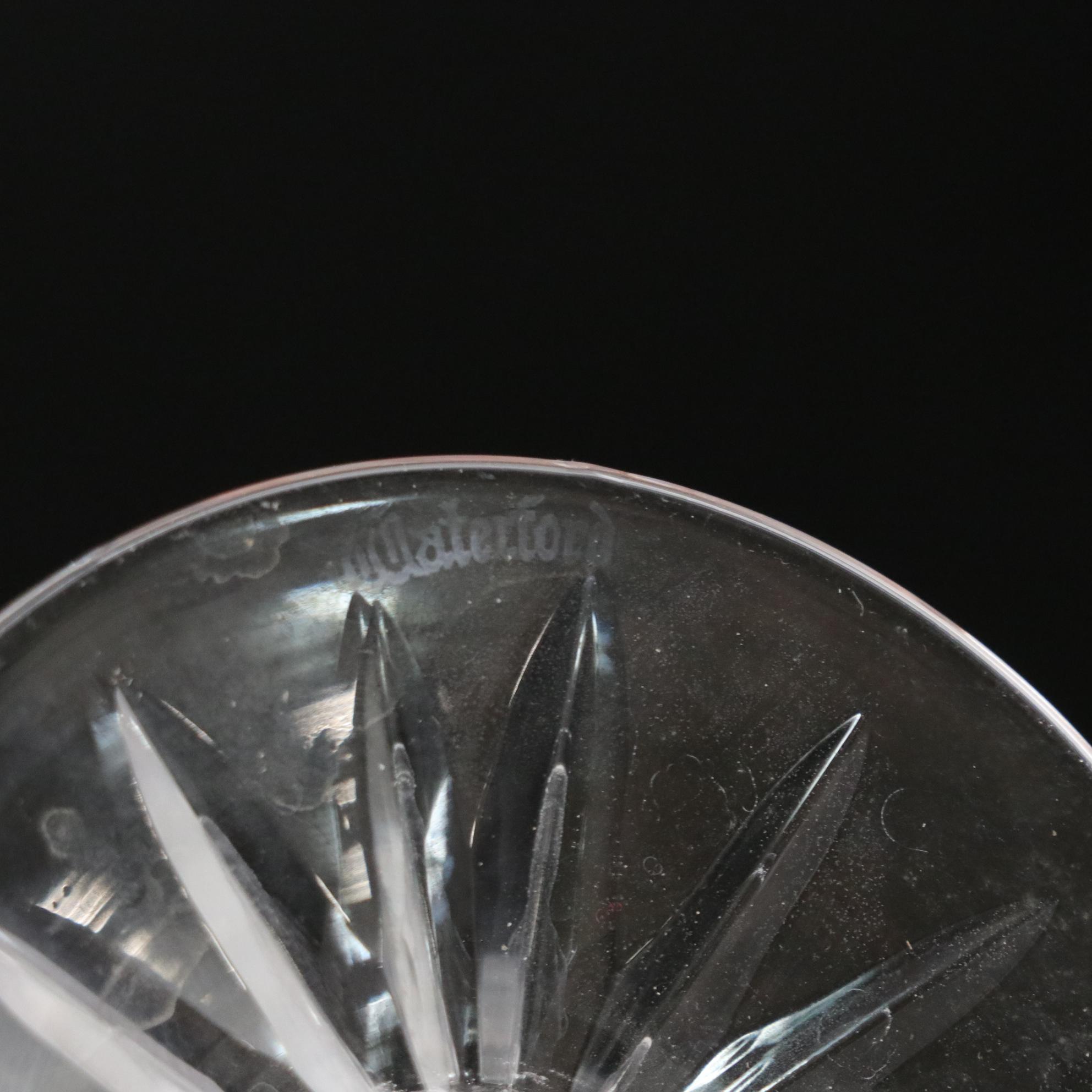 Waterford "Lismore" Crystal Water Goblets, Mid to Late 20th C.