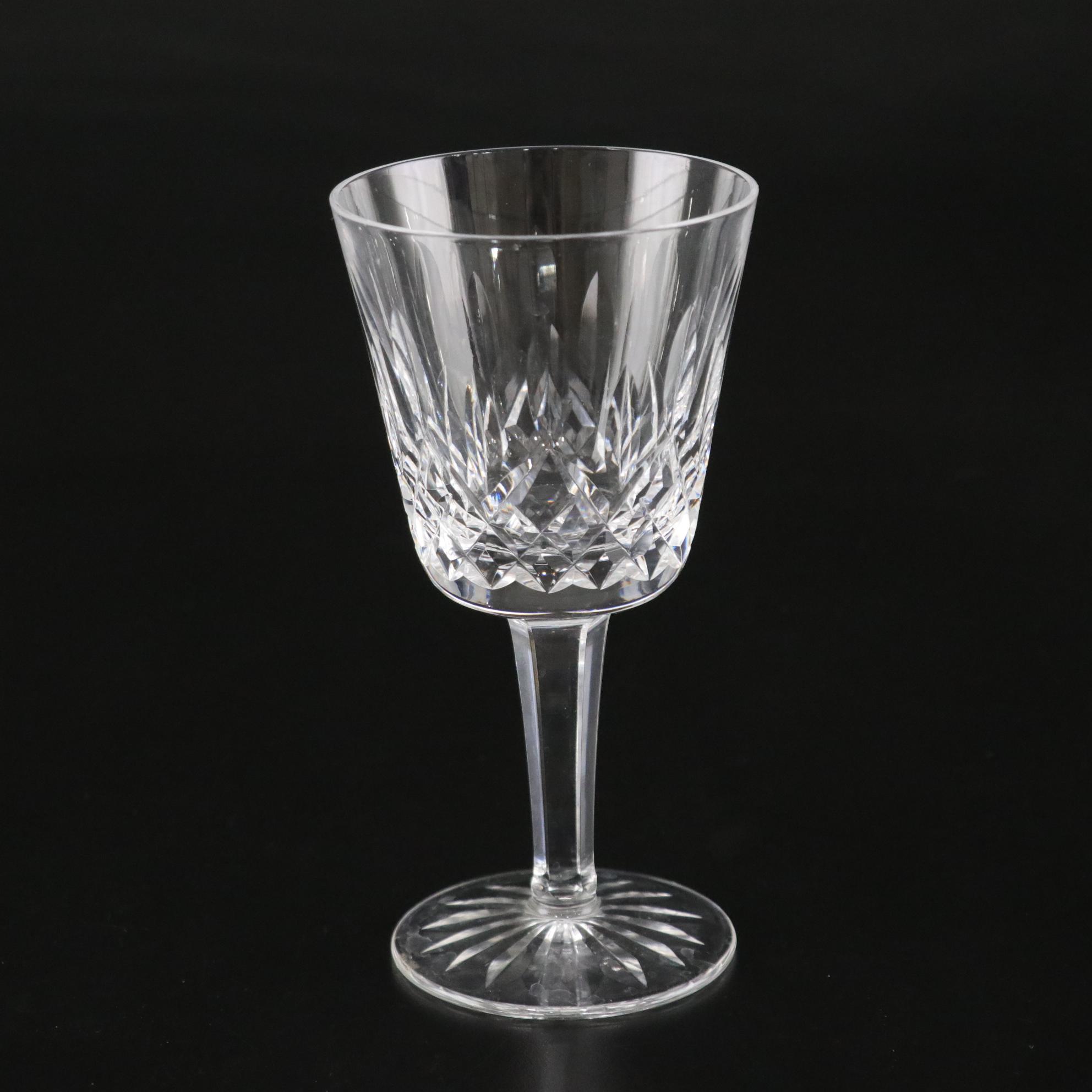 Waterford "Lismore" Crystal Water Goblets, Mid to Late 20th C.