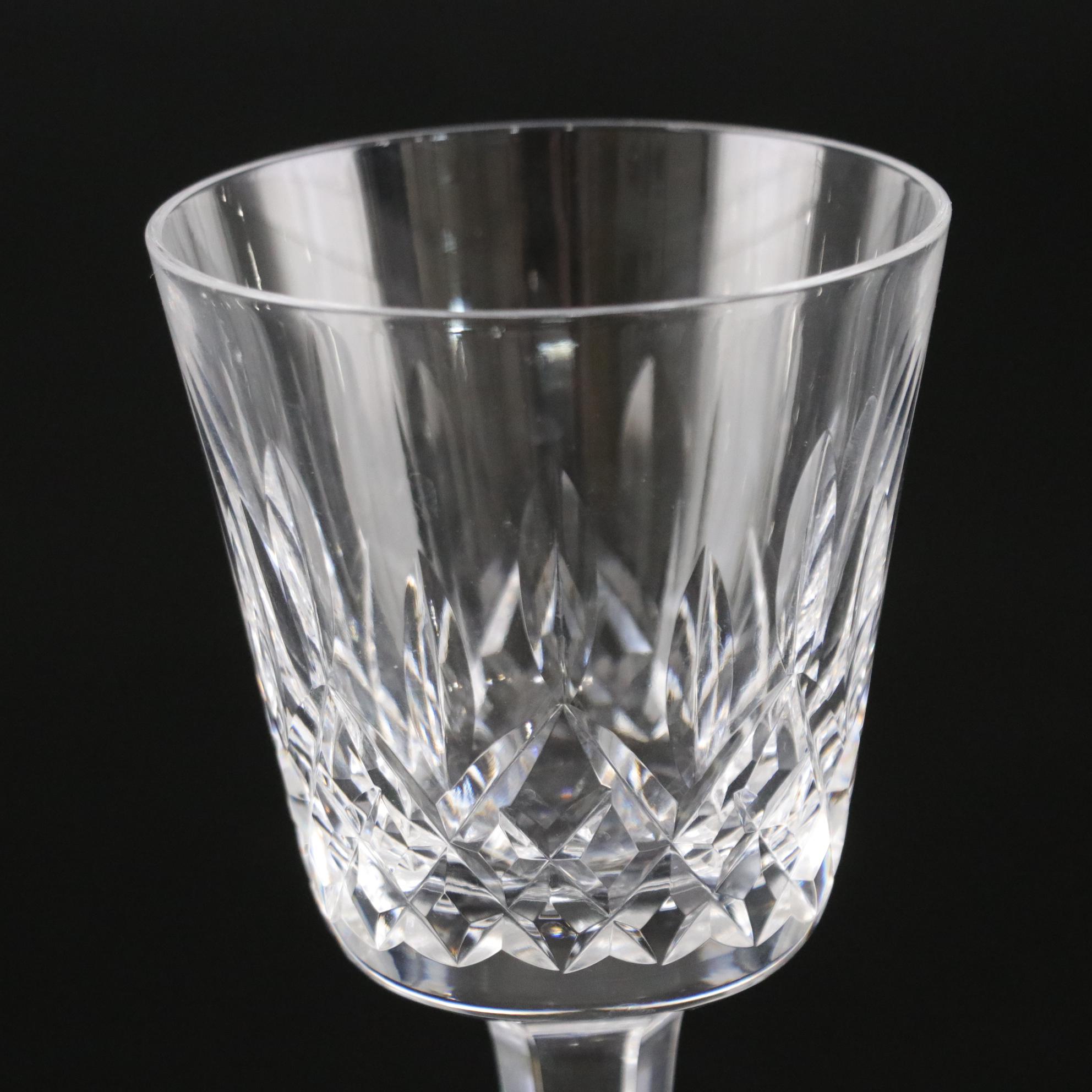Waterford "Lismore" Crystal Water Goblets, Mid to Late 20th C.