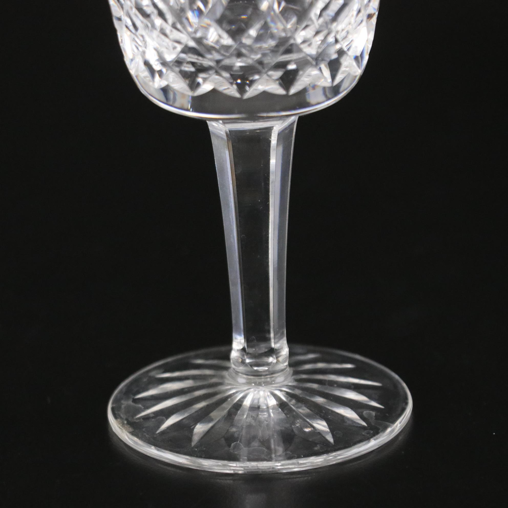 Waterford "Lismore" Crystal Water Goblets, Mid to Late 20th C.