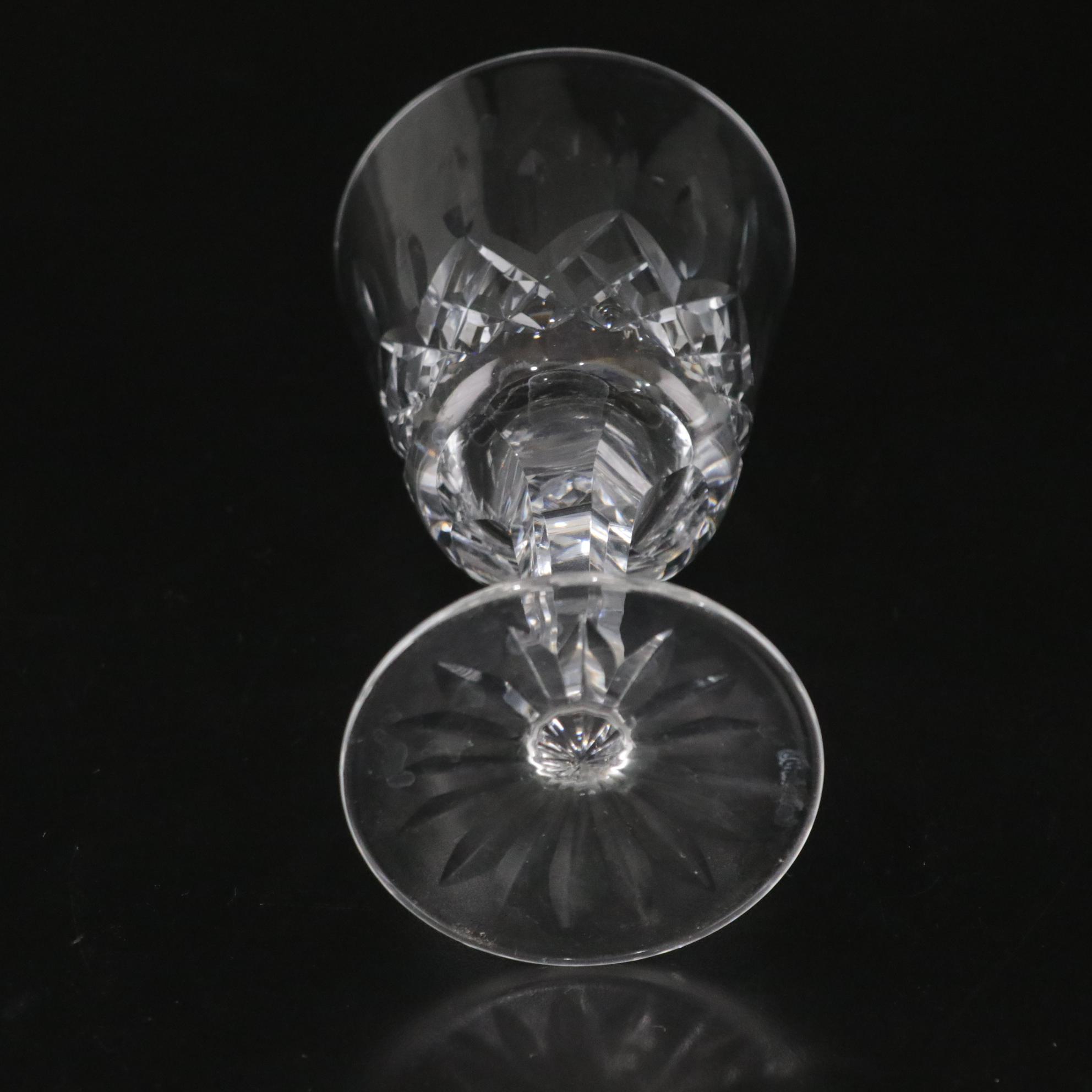 Waterford "Lismore" Crystal Water Goblets, Mid to Late 20th C.