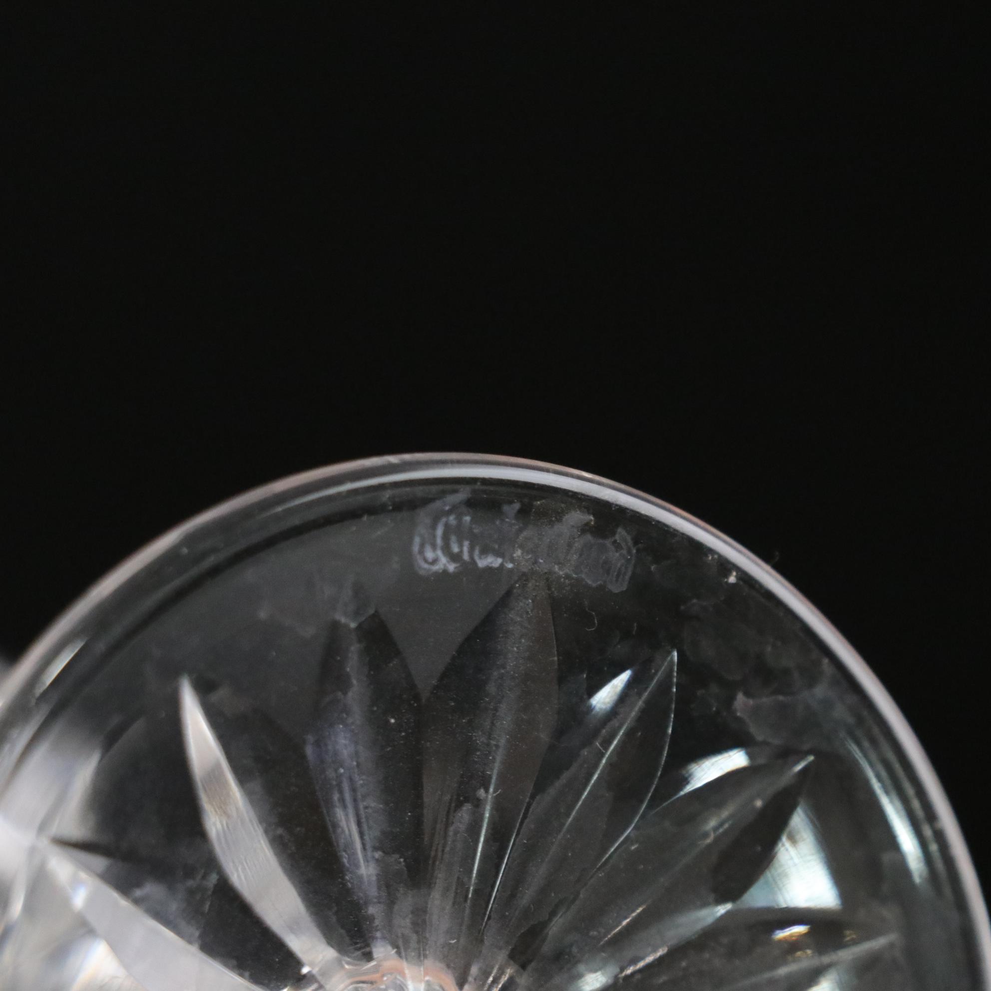 Waterford "Lismore" Crystal Water Goblets, Mid to Late 20th C.