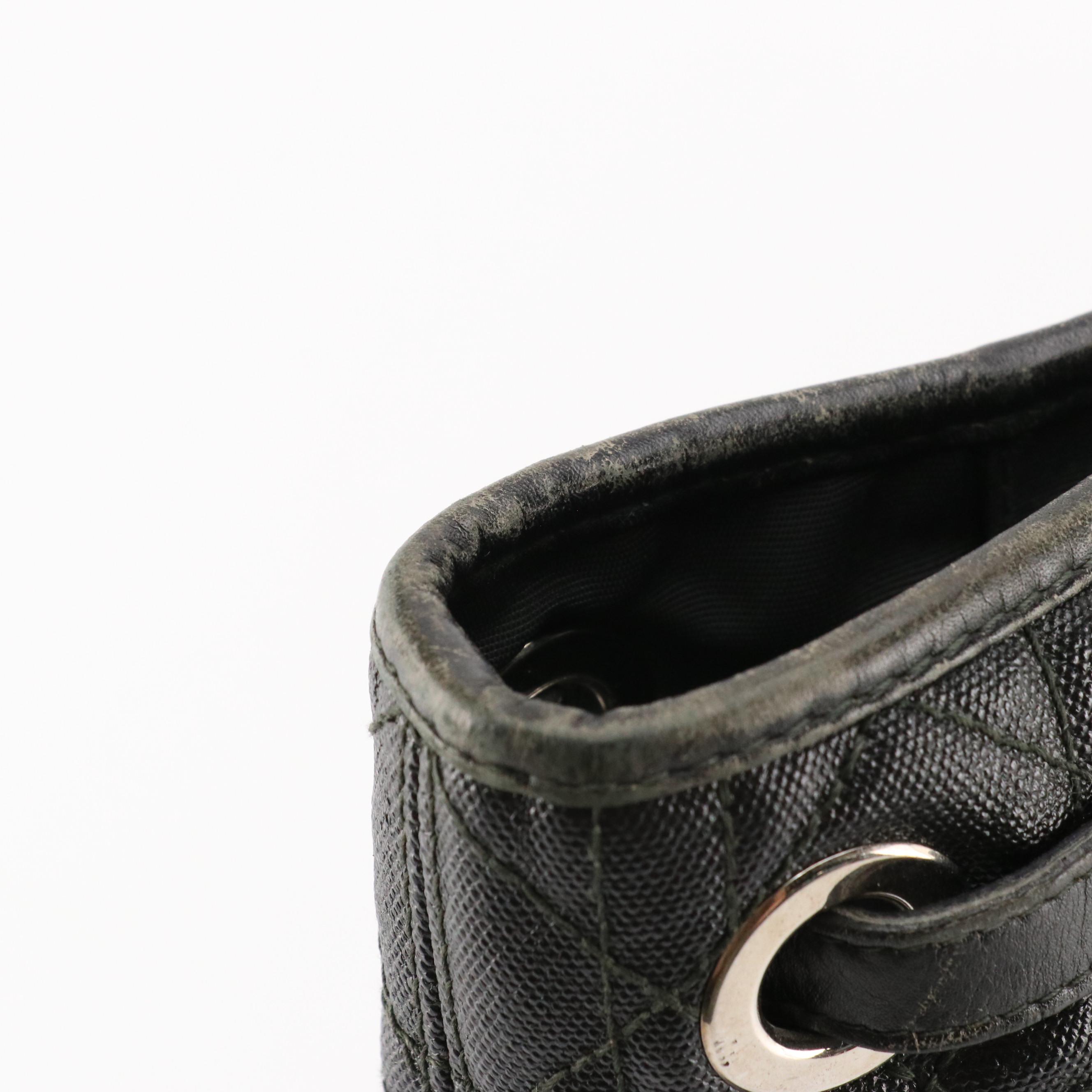 Christian Dior Panarea Tote in Black Cannage Quilted Canvas and Leather