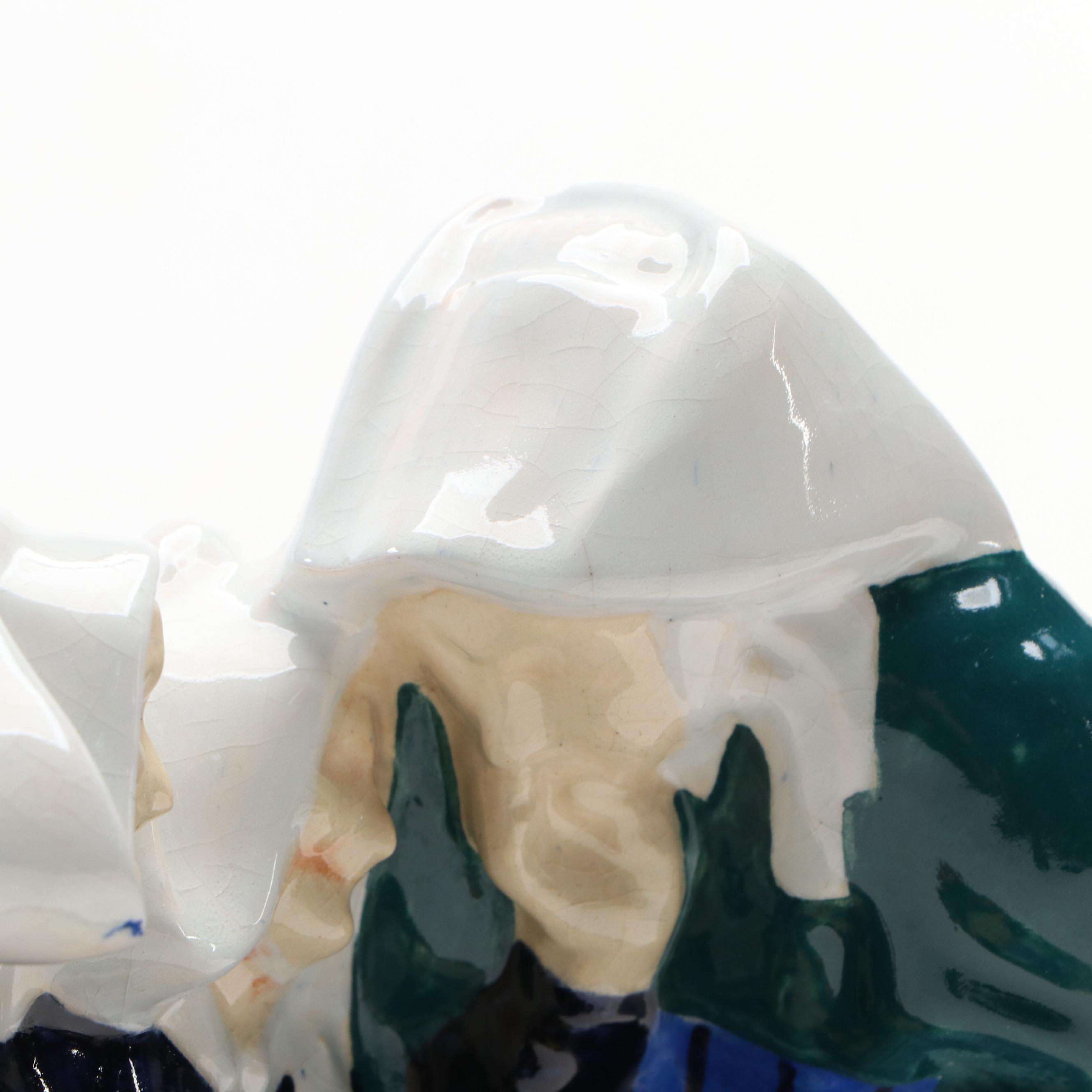 Henriot Quimper "The Three Gossips" Ceramic Figurine, Mid-20th Century