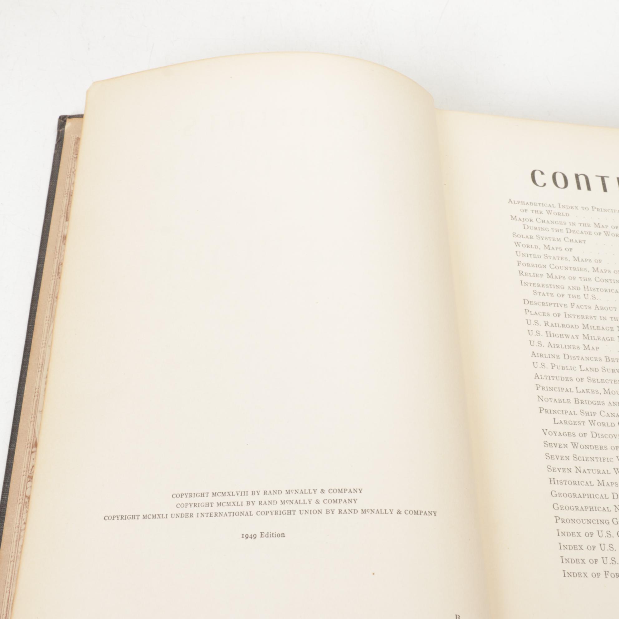 Rand McNally Globe Lamp with Hardcover Atlas, 1949