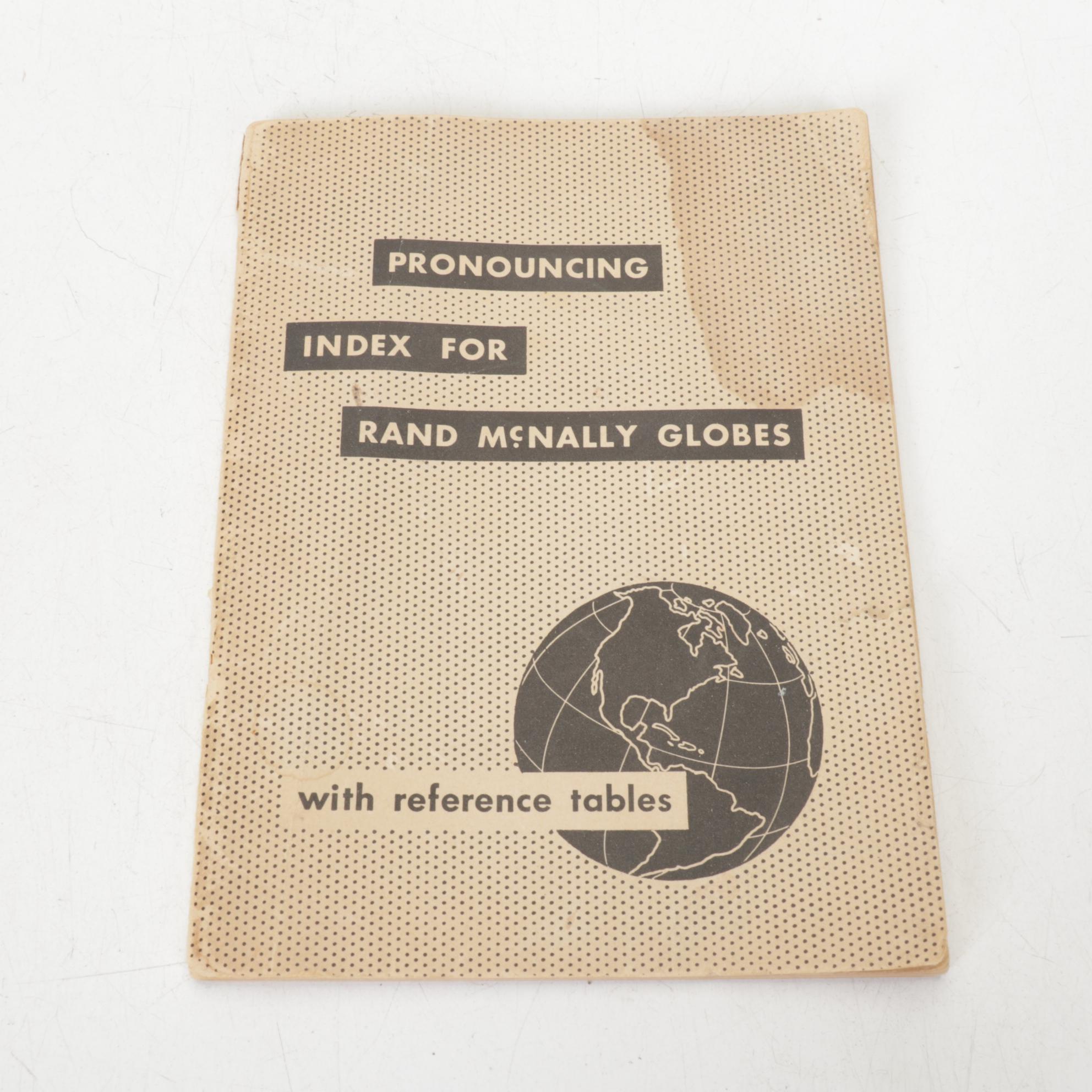 Rand McNally Globe Lamp with Hardcover Atlas, 1949