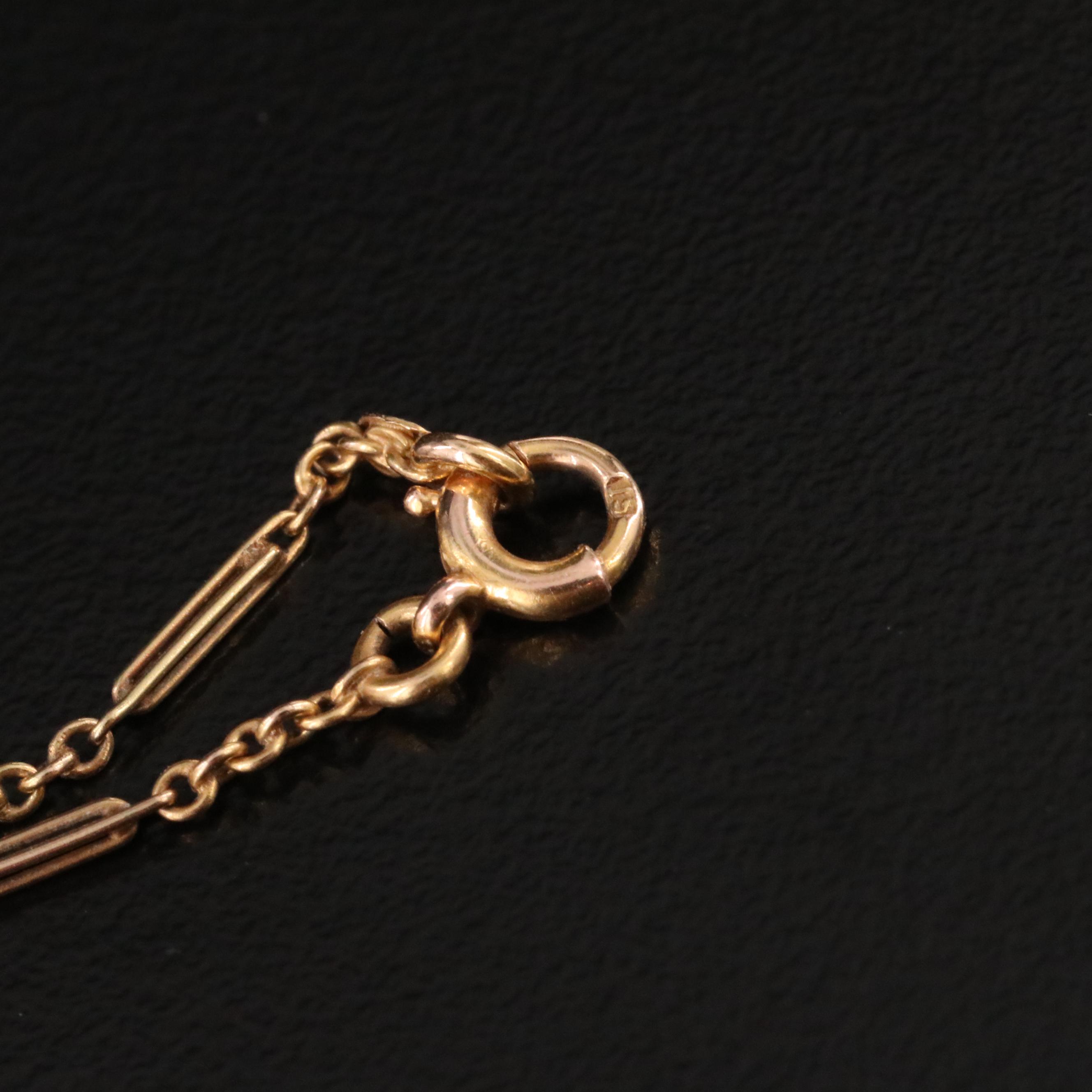 Arts & Crafts 15K Peridot and Tourmaline Necklace with Platinum Accent