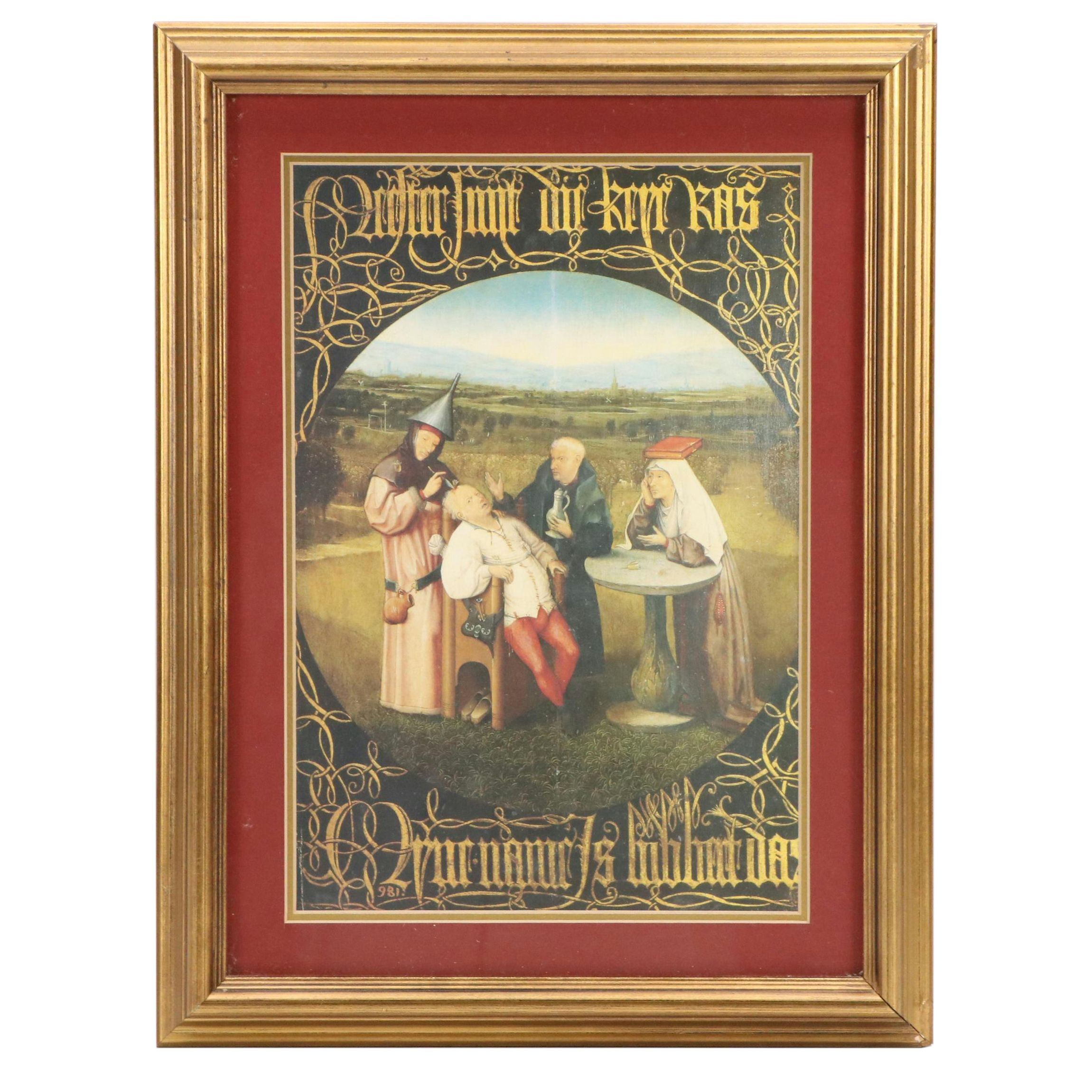 Offset Lithograph After Hieronymous Bosch "Extraction of the Stone of Madness"