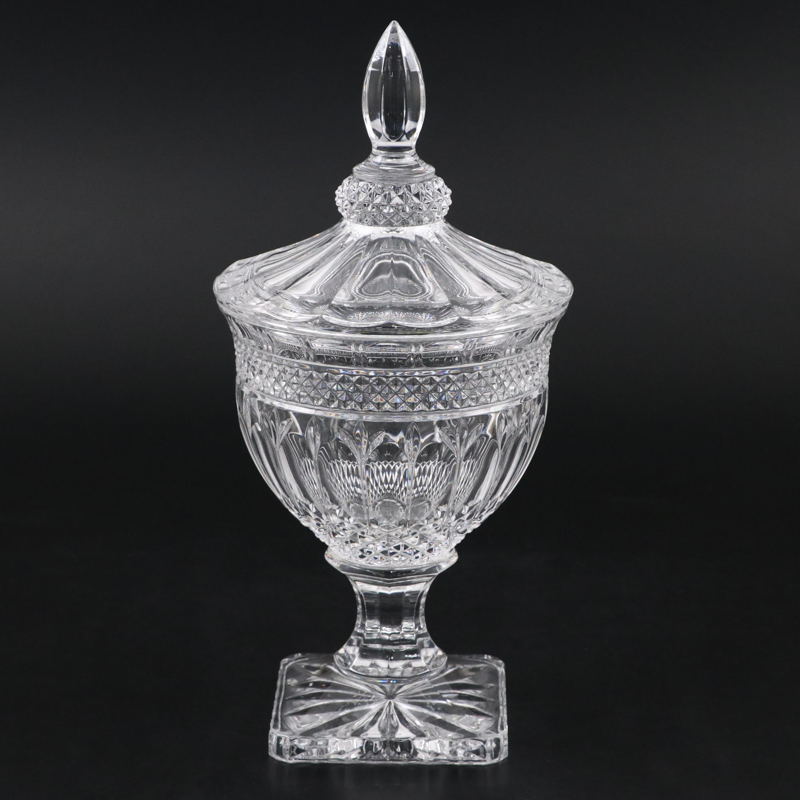 Shannon by Godinger "Brandon" Lidded Crystal Urn