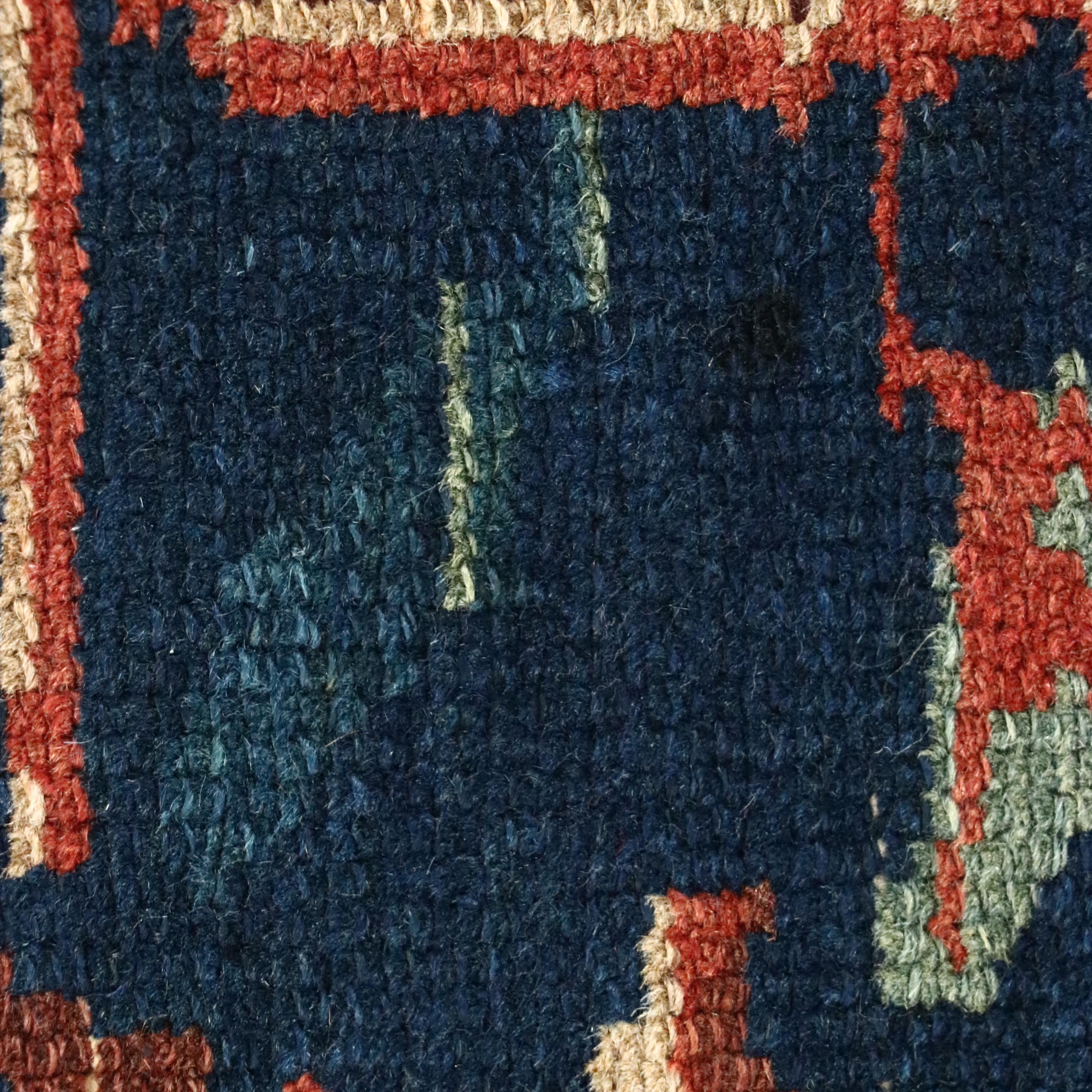 3'8 x 7' Hand-Knotted Persian Hamadan Area Rug, Semi-Antique