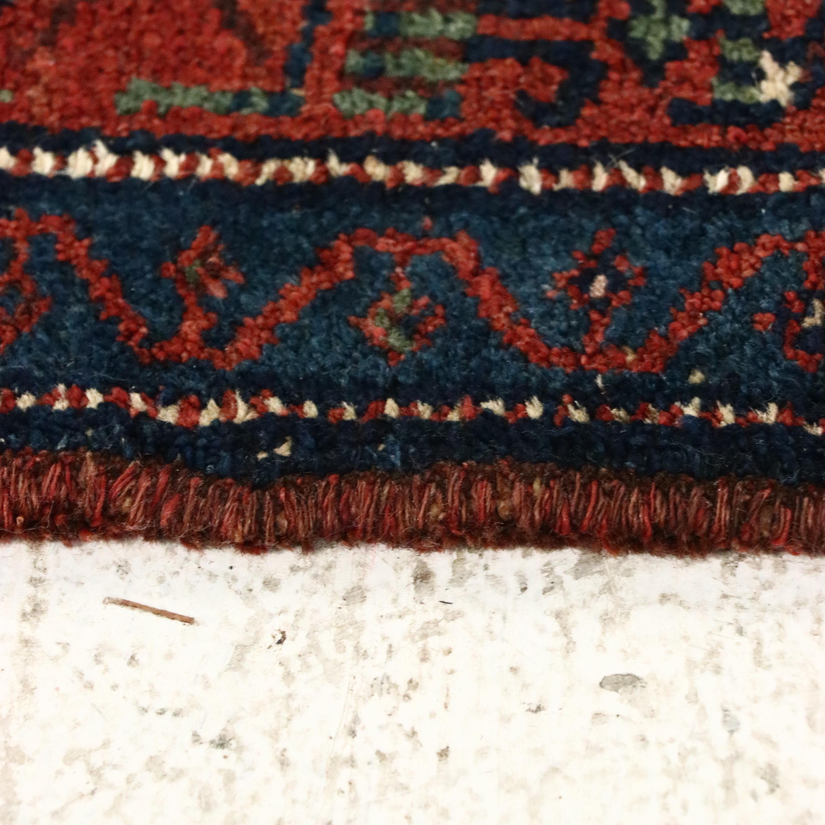 3'8 x 7' Hand-Knotted Persian Hamadan Area Rug, Semi-Antique