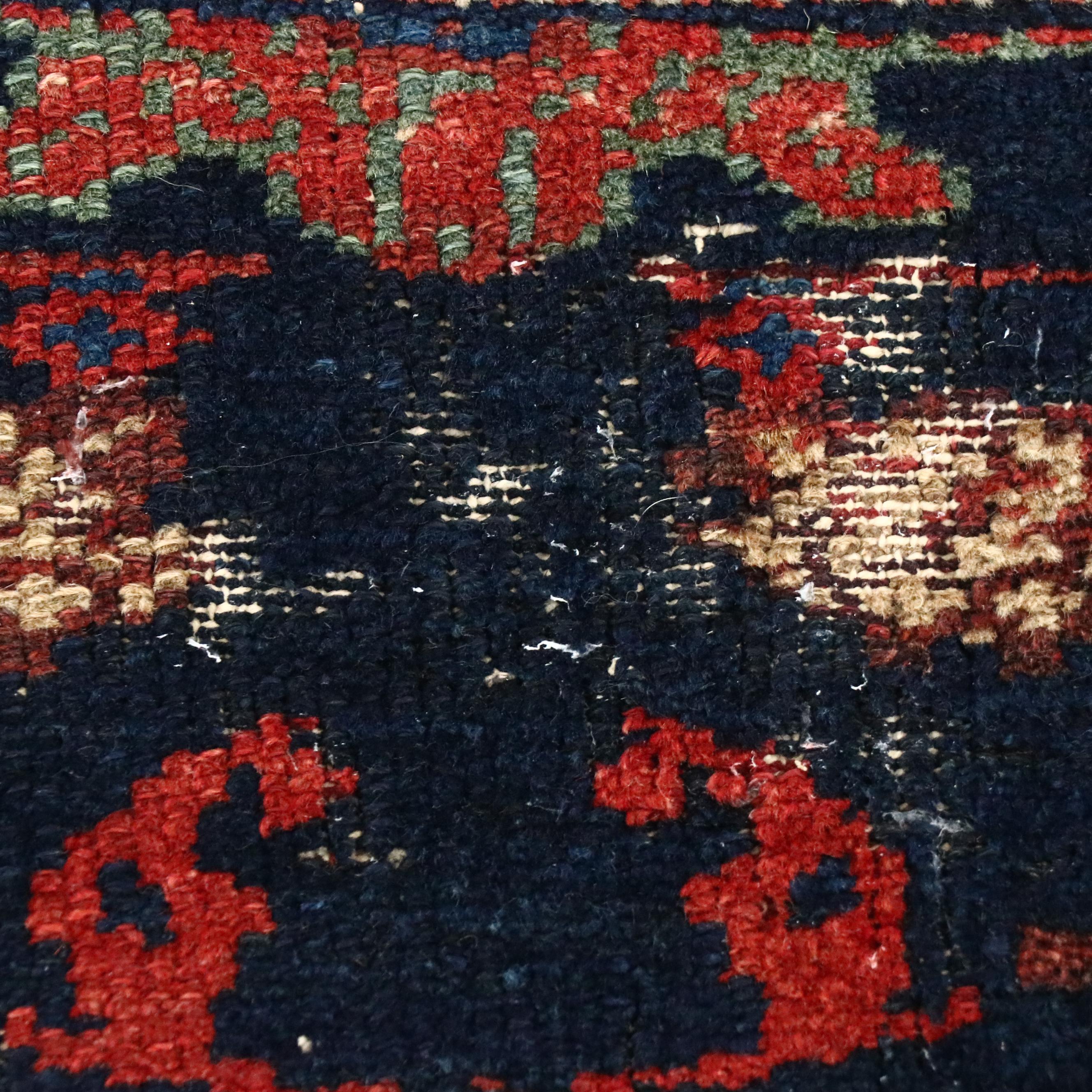 3'8 x 7' Hand-Knotted Persian Hamadan Area Rug, Semi-Antique