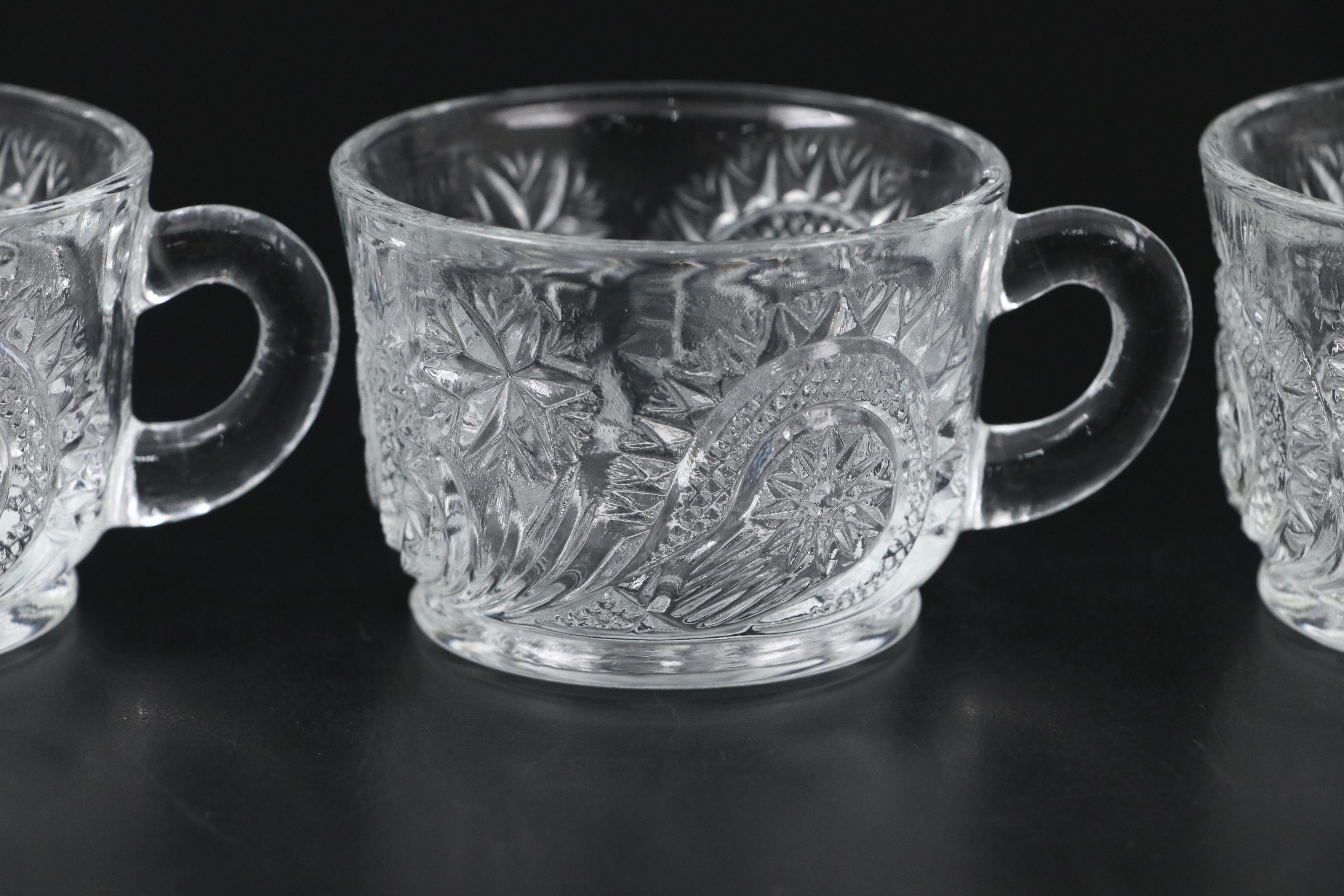 L. E. Smith Pressed Glass Punch Set, 1950s