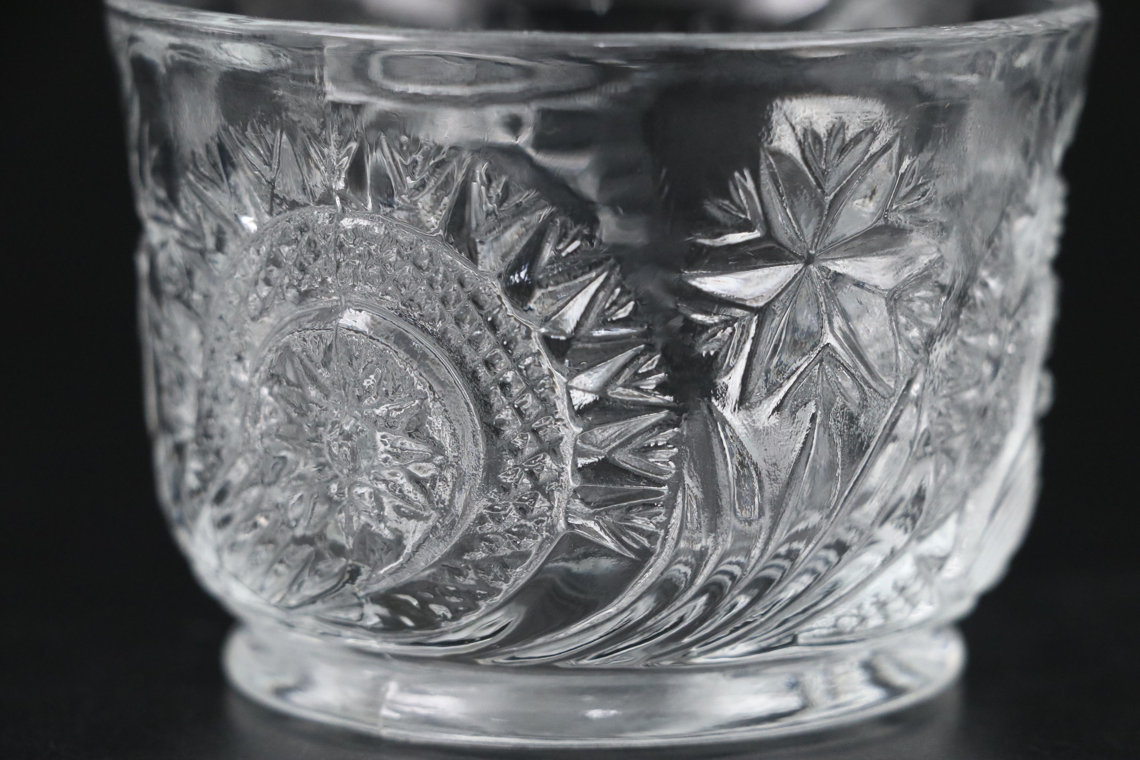 L. E. Smith Pressed Glass Punch Set, 1950s