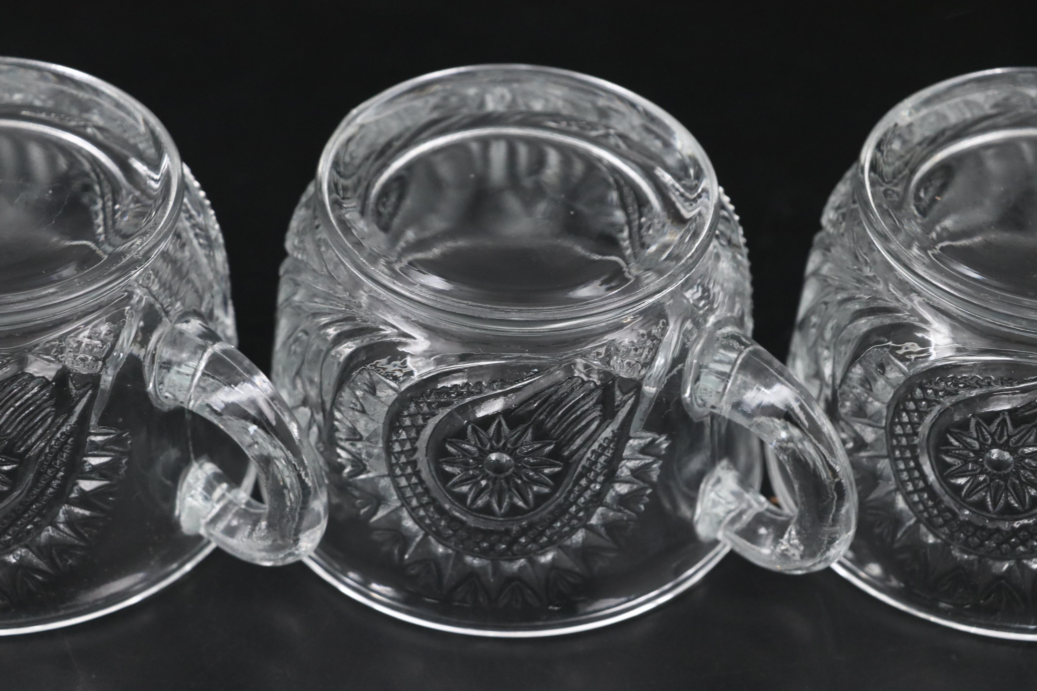 L. E. Smith Pressed Glass Punch Set, 1950s