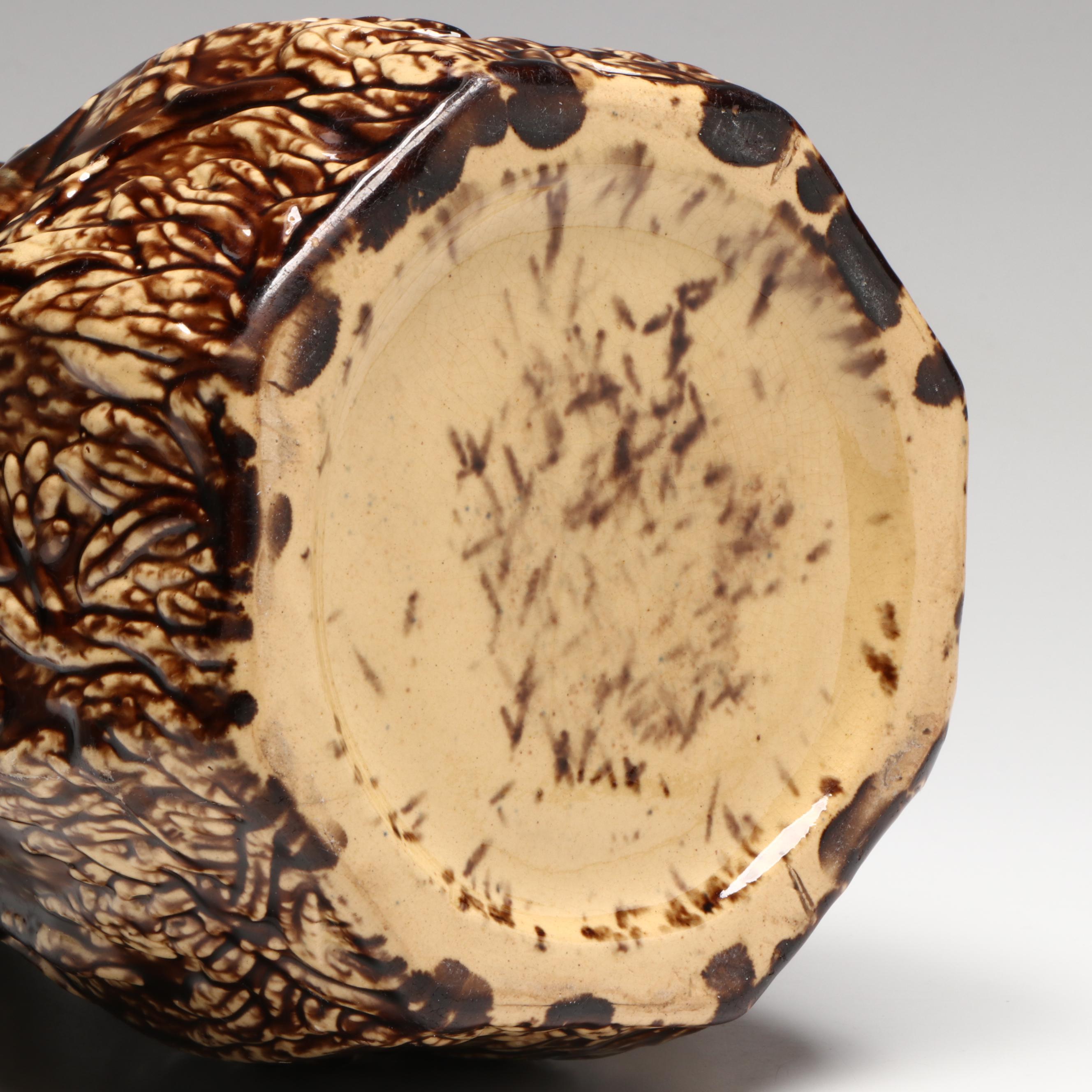 Rockingham Glazed Hound-Handled Earthenware Pitcher, Mid-19th Century