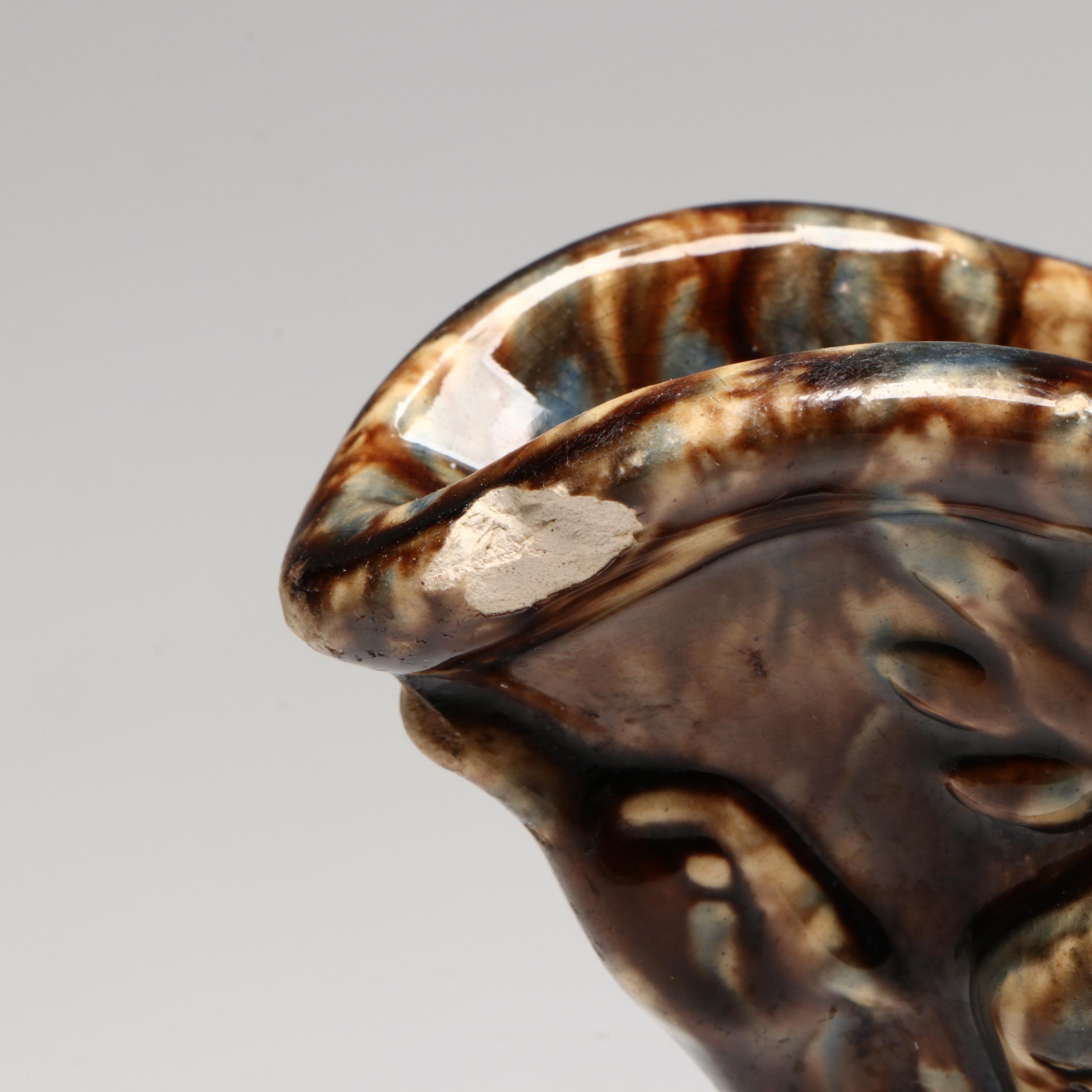 Rockingham Glazed Hound-Handled Earthenware Pitcher, Mid-19th Century