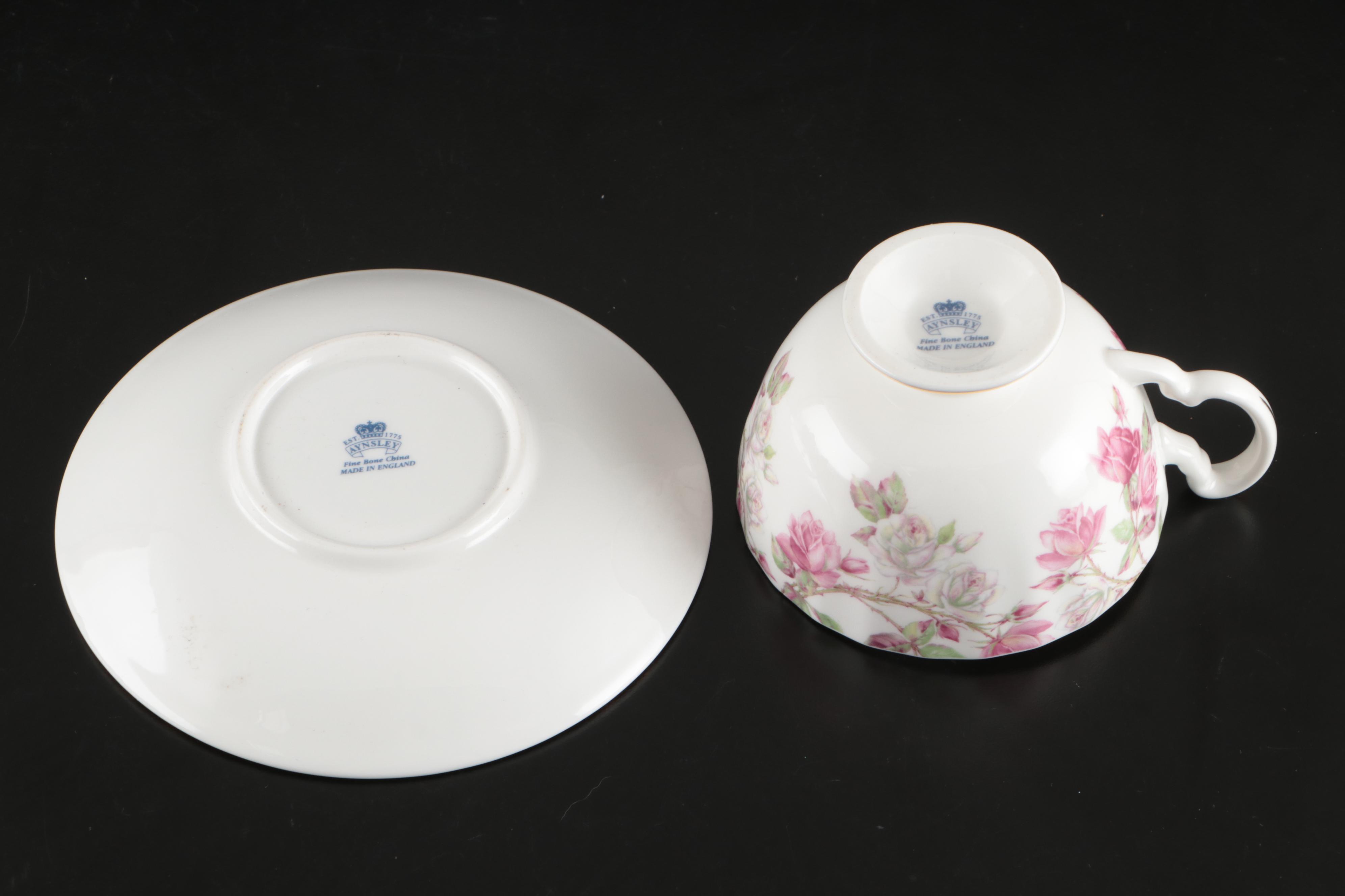 Aynsley "Elizabeth Rose" Bone China Tea Service and Dinnerware