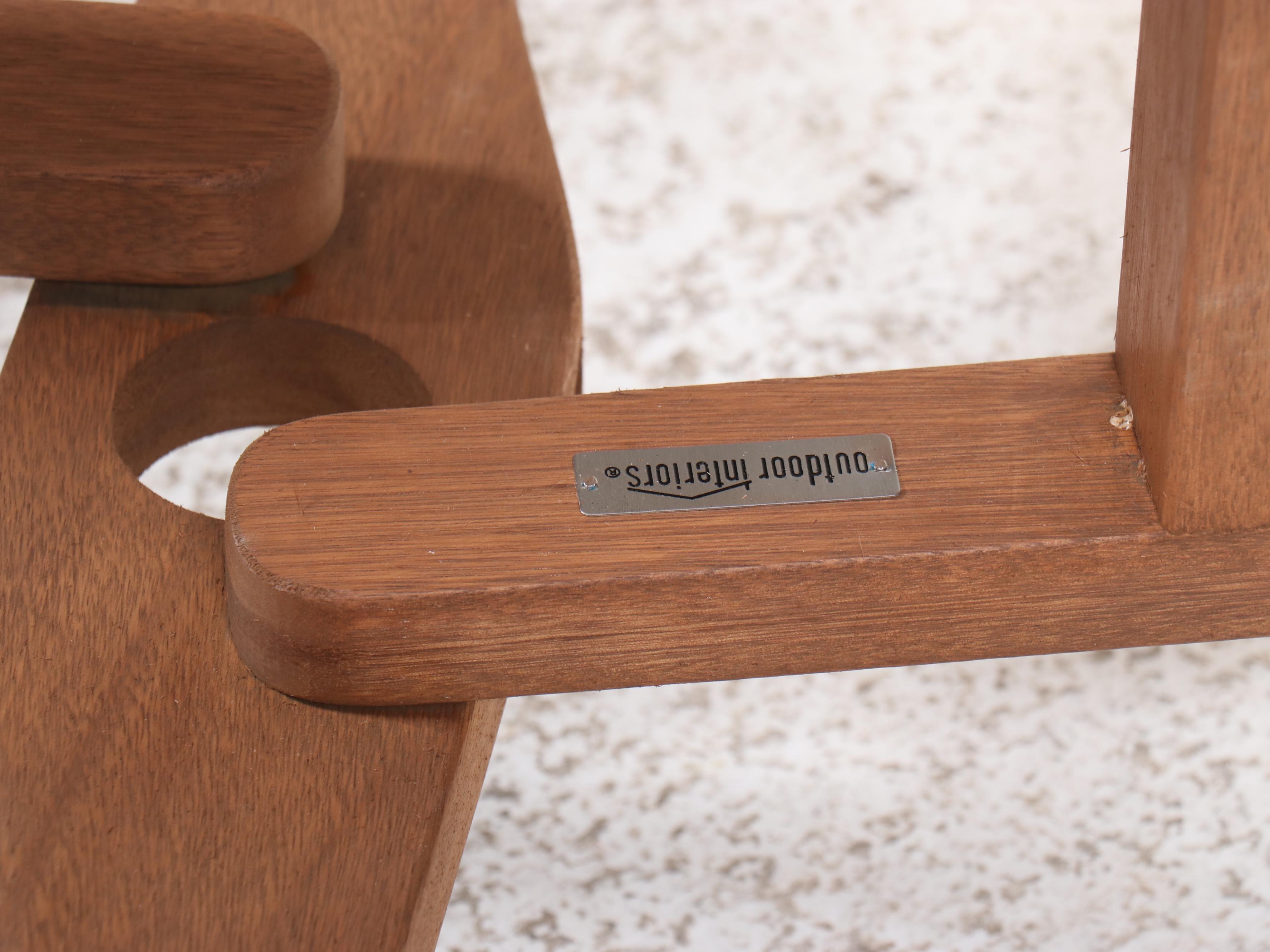 Pair of Outdoor Interiors Eucalyptus Round Folding Patio Tables