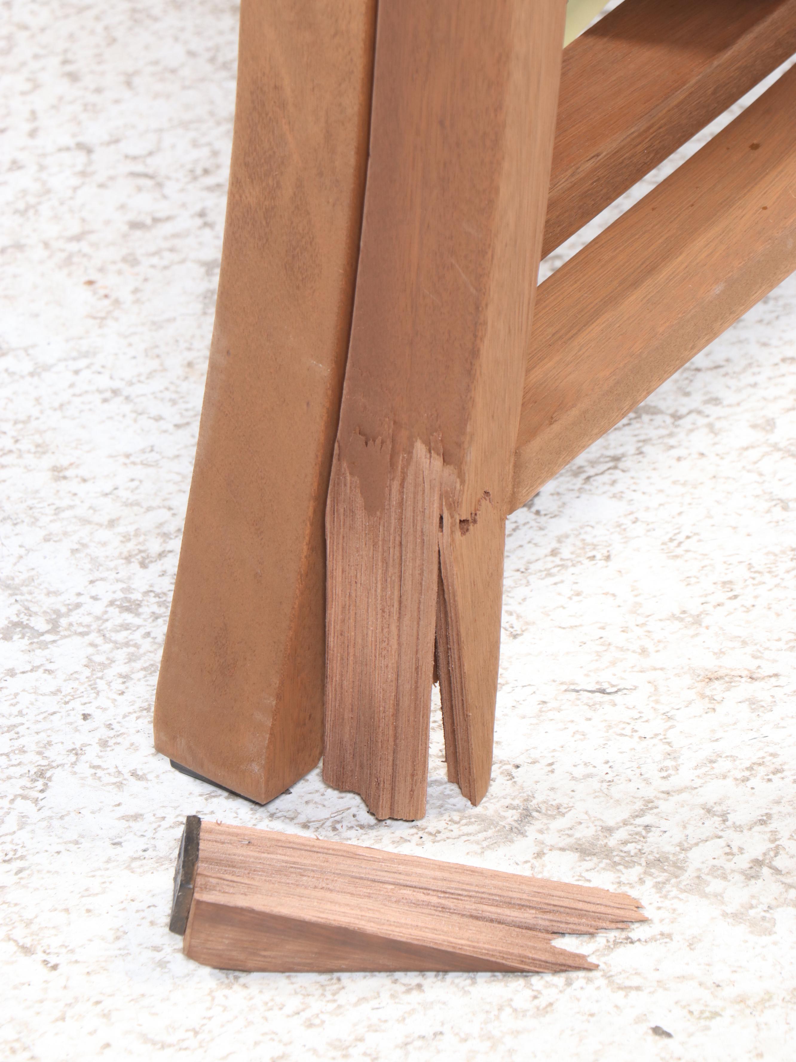 Pair of Outdoor Interiors Eucalyptus Round Folding Patio Tables