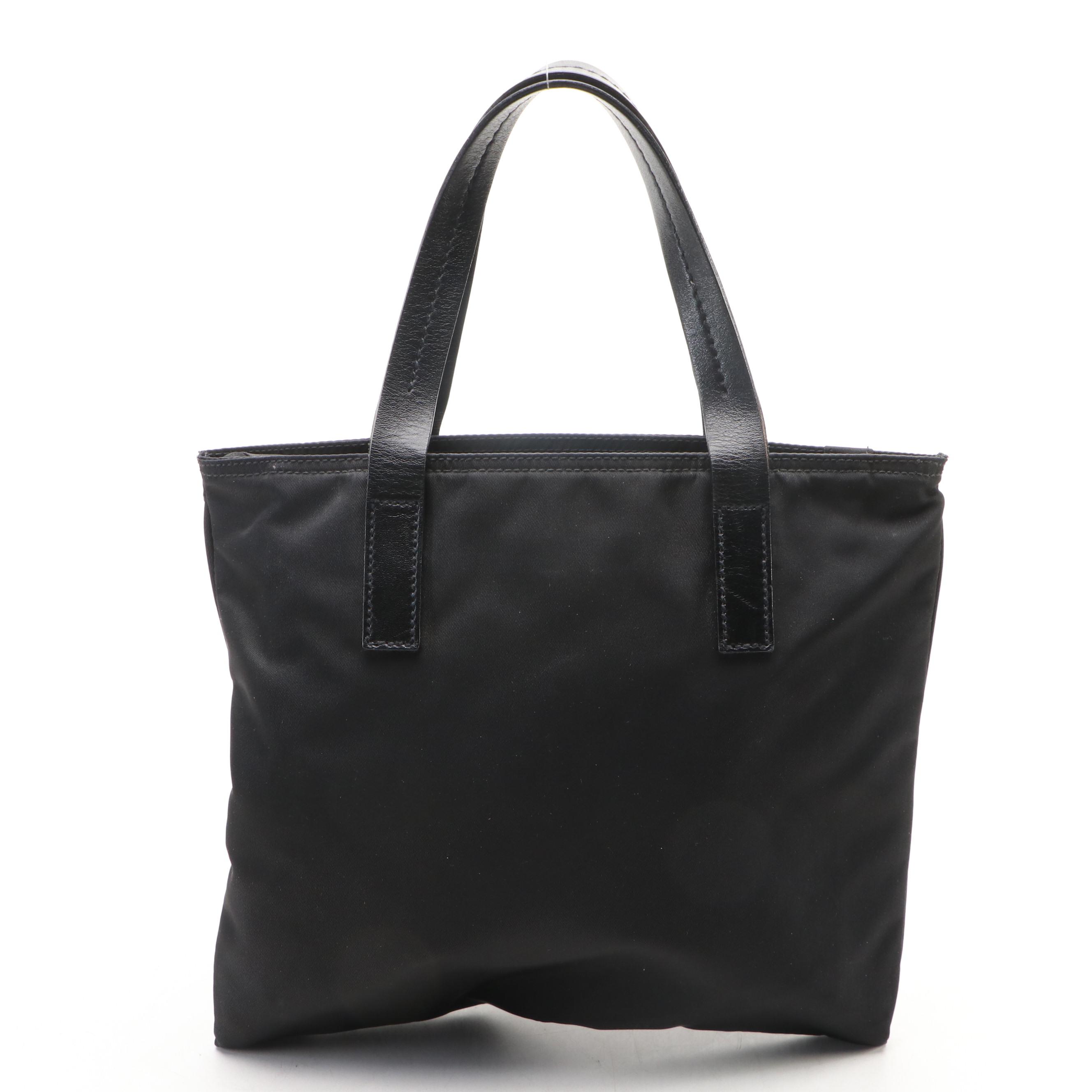 Prada Black Tessuto Nylon Mini Tote with Leather Handles