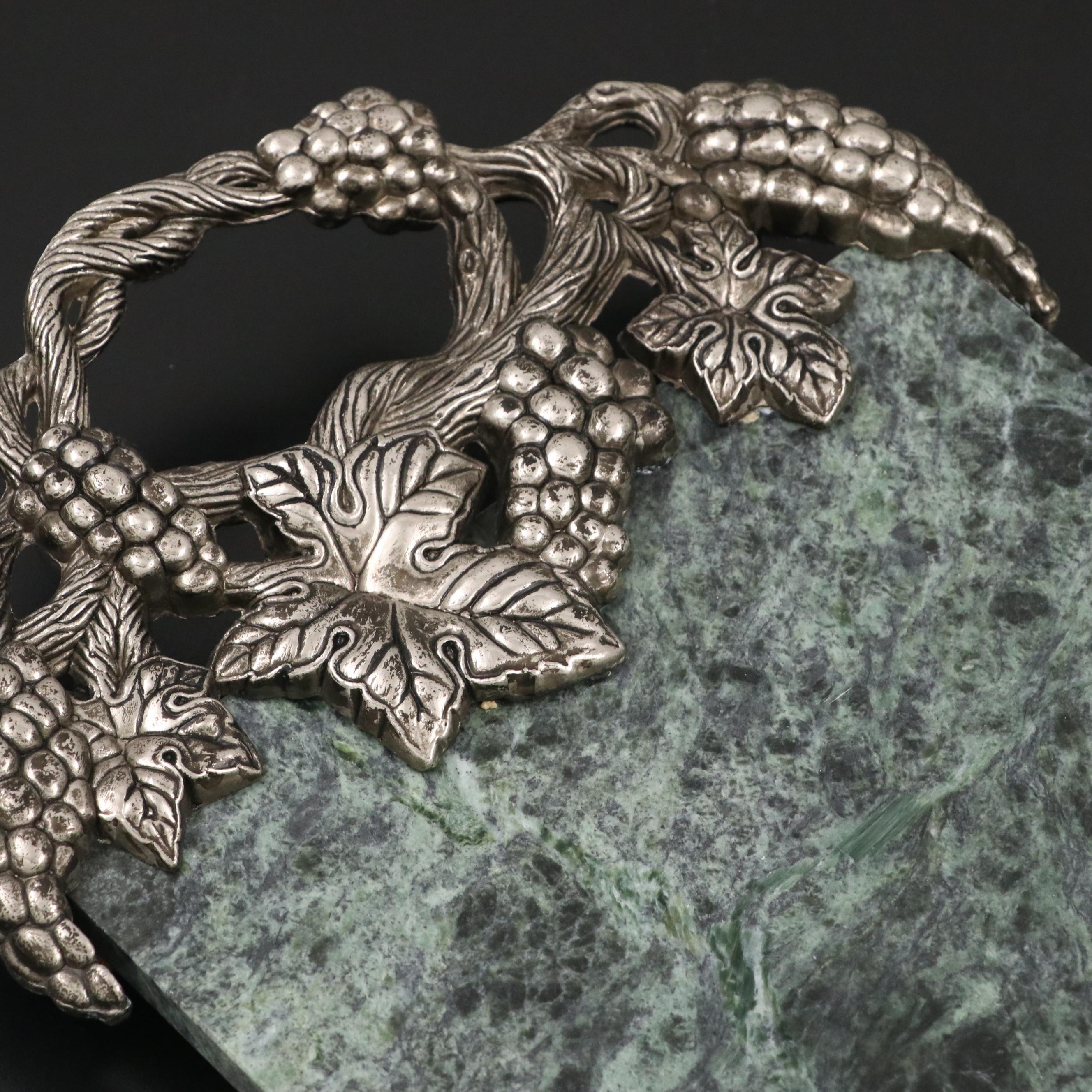 Godinger Marble and Metal Cheese Plate with Other Utensils